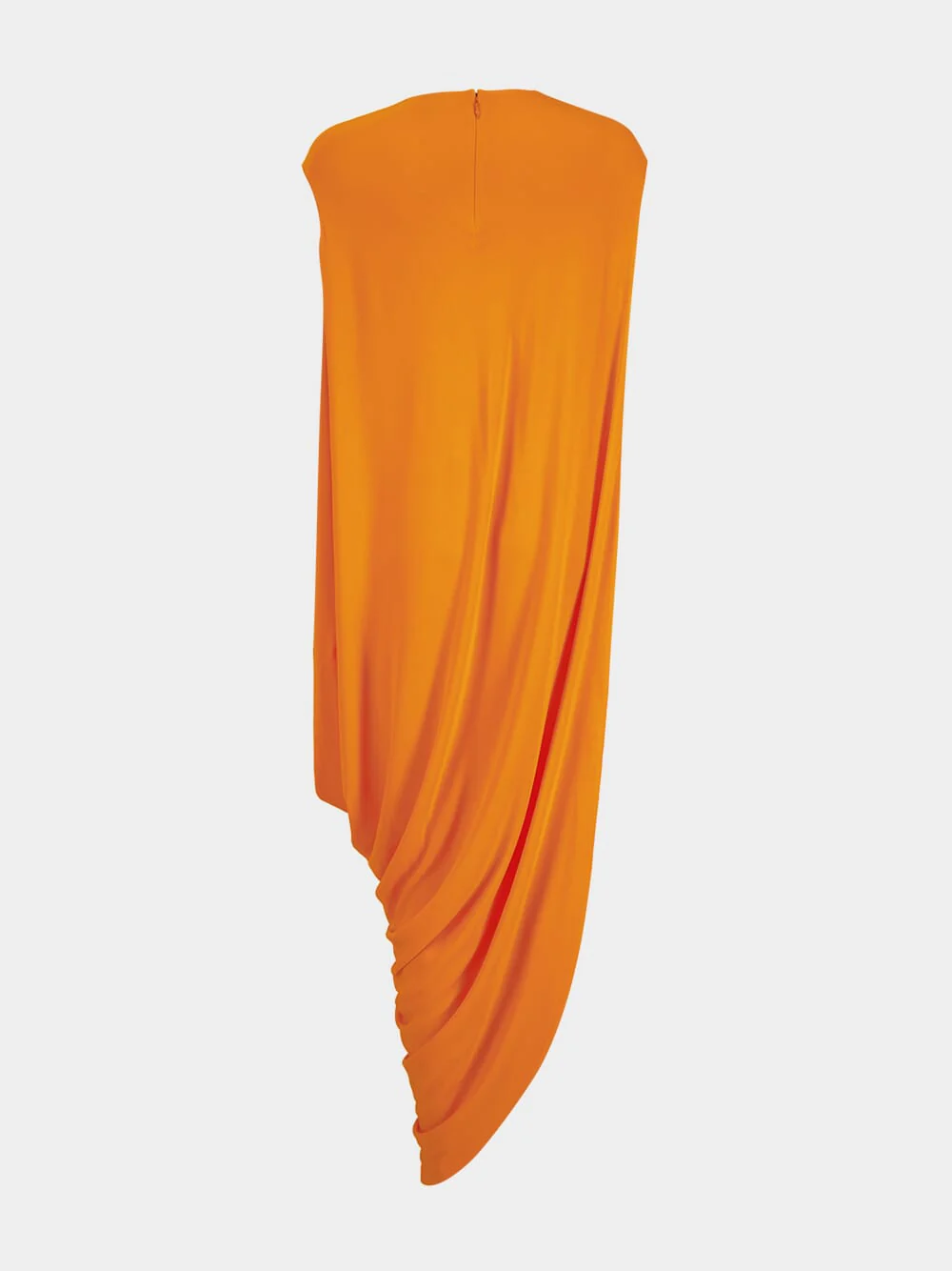 Orange Fluorescent Jersey Asymmetric Sleeveless Dress - Image 2