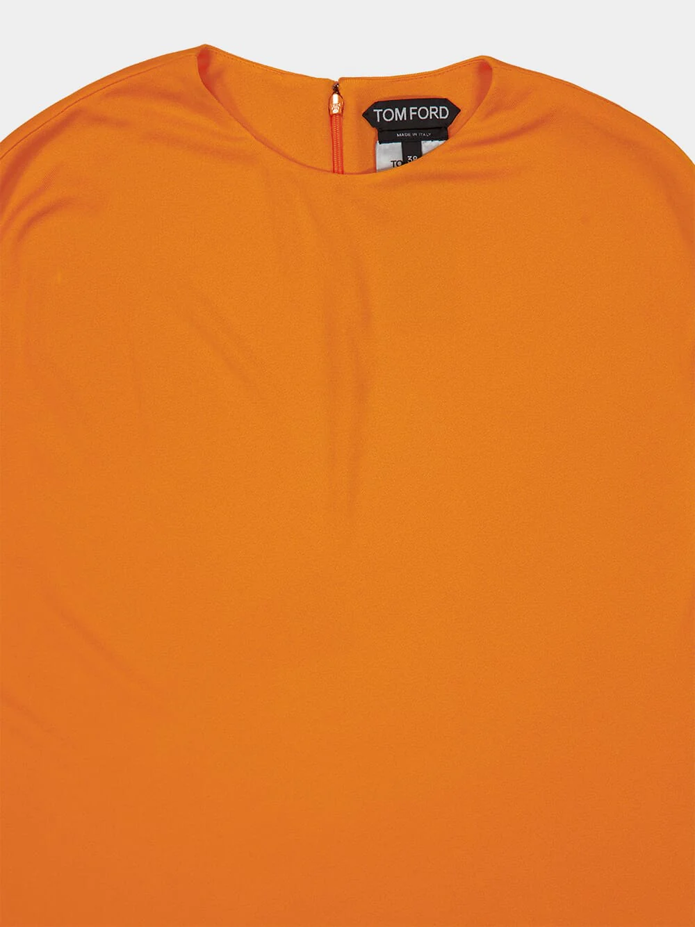 Orange Fluorescent Jersey Asymmetric Sleeveless Dress - Image 3