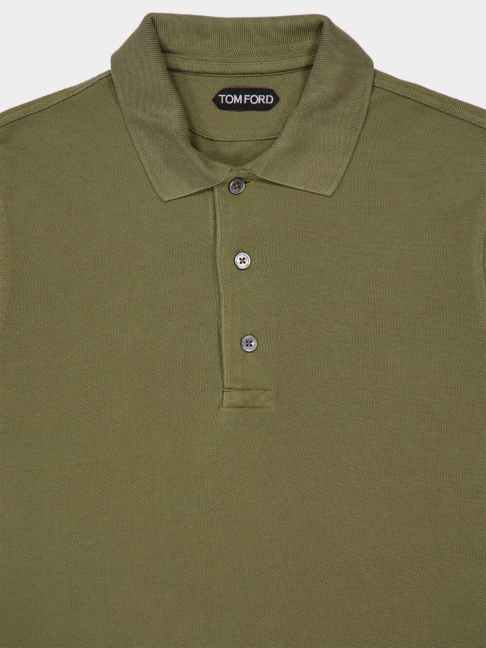 Pale Army Green Lyocell Polo Shirt - Image 3