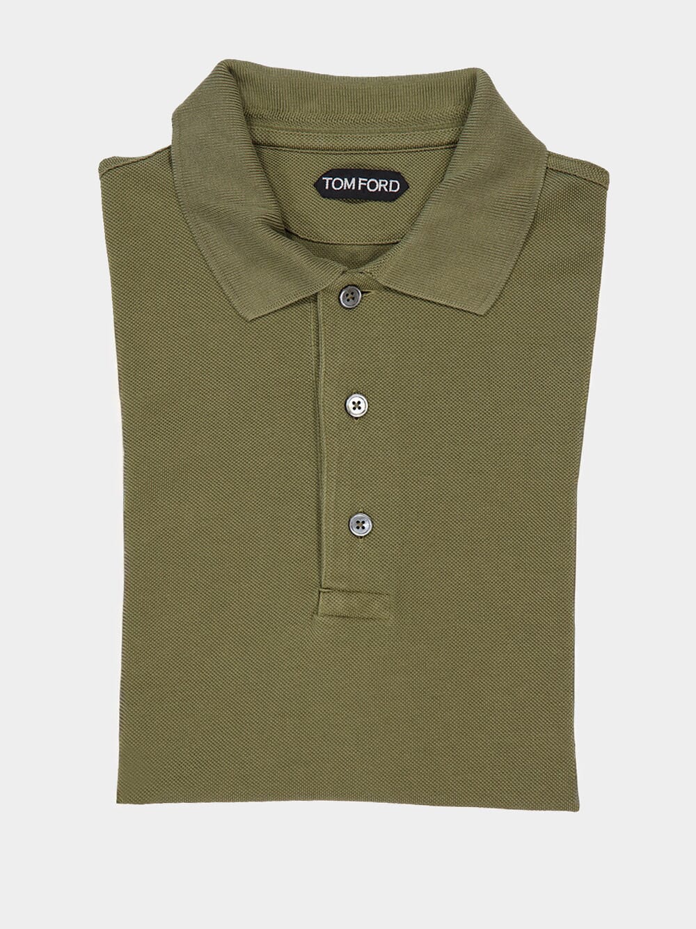 Pale Army Green Lyocell Polo Shirt - Image 4