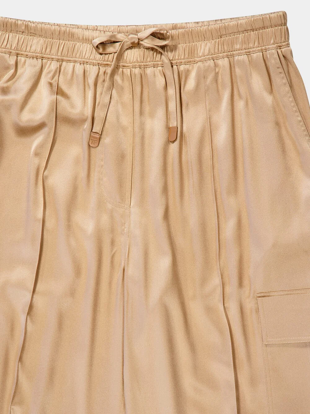 Pale Beige Stretch Silk Cargo PJ Pants - Image 11