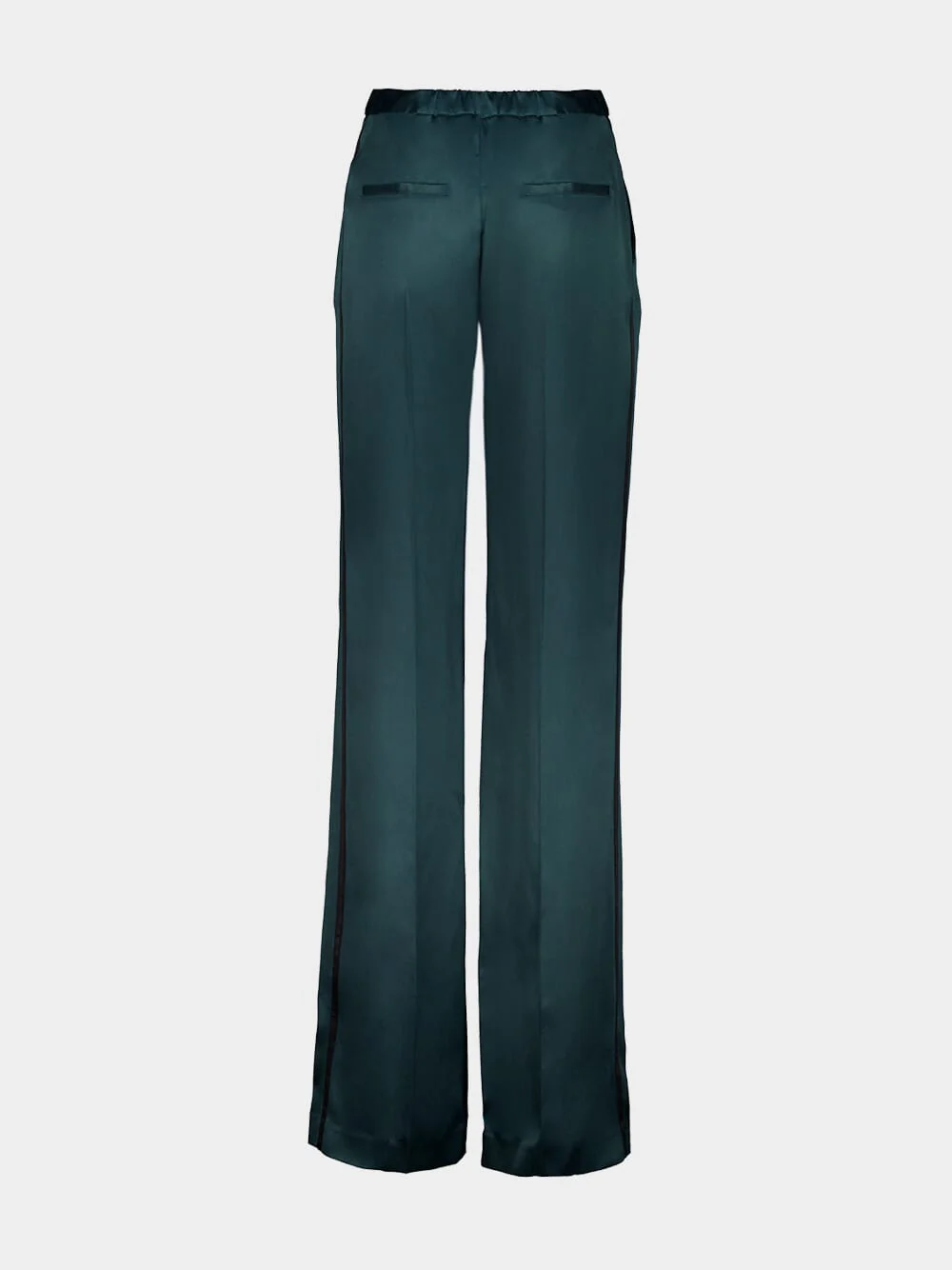 Teal Peach Feel Silk Satin Tuxedo Trousers - Image 2