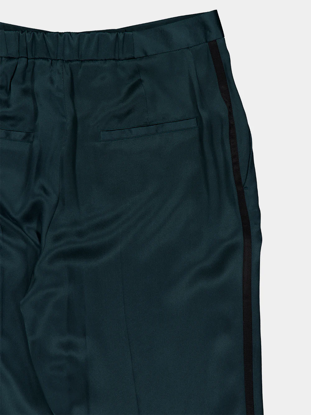 Teal Peach Feel Silk Satin Tuxedo Trousers - Image 4