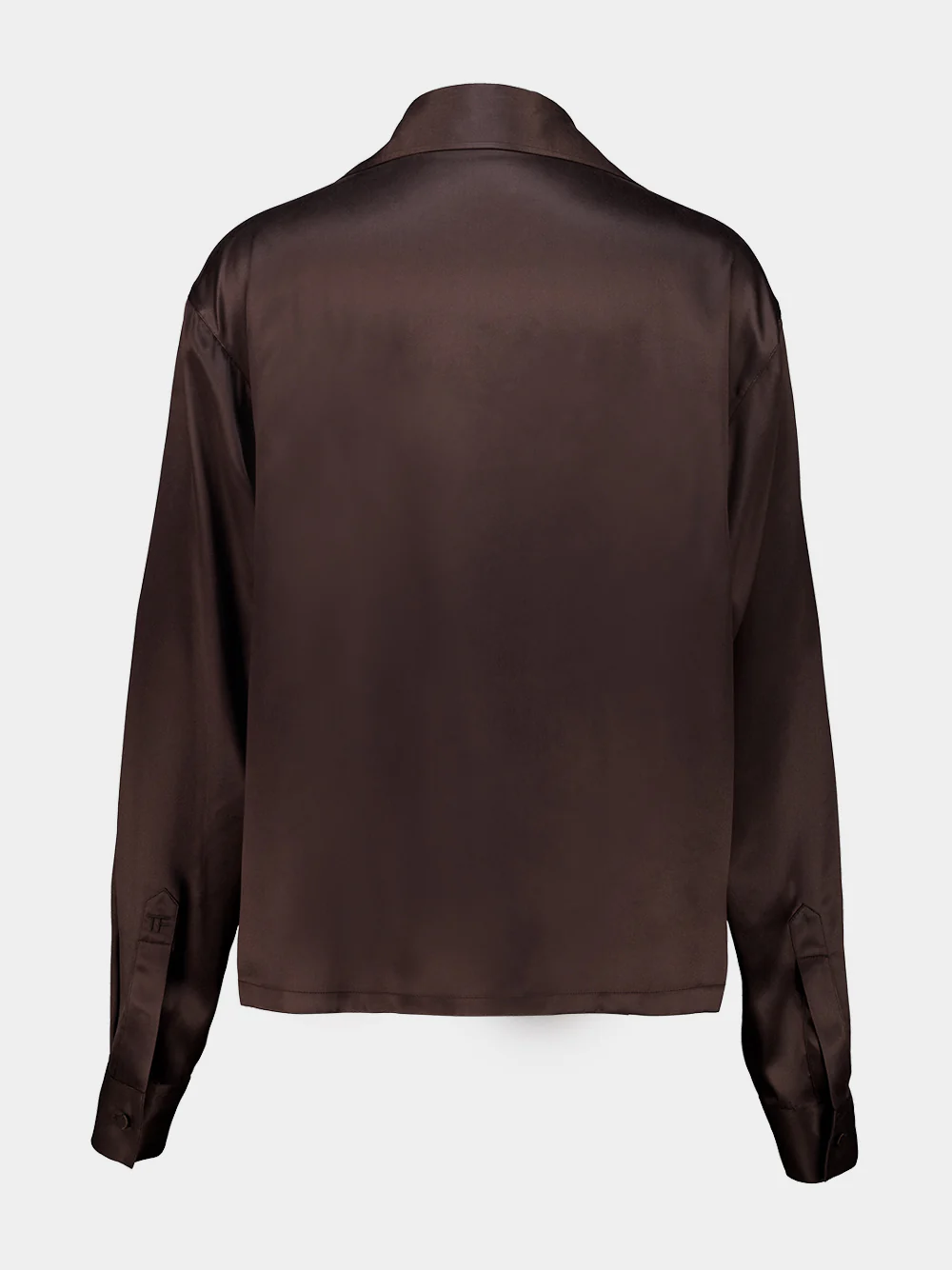 Espresso Peach-Feel Silk Satin Polo - Image 2