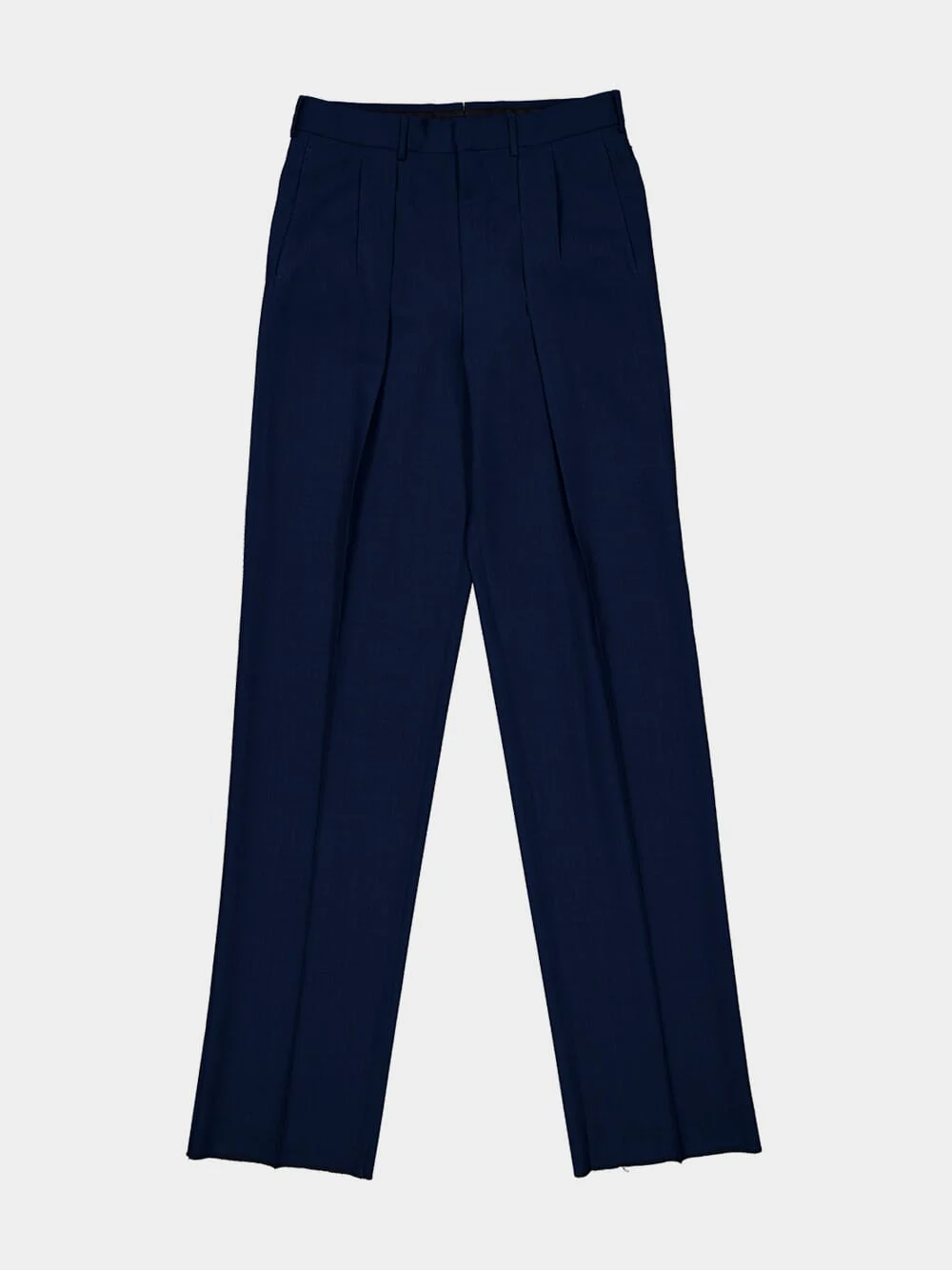 Prussian Blue Wool Pleated Trousers - Image 5