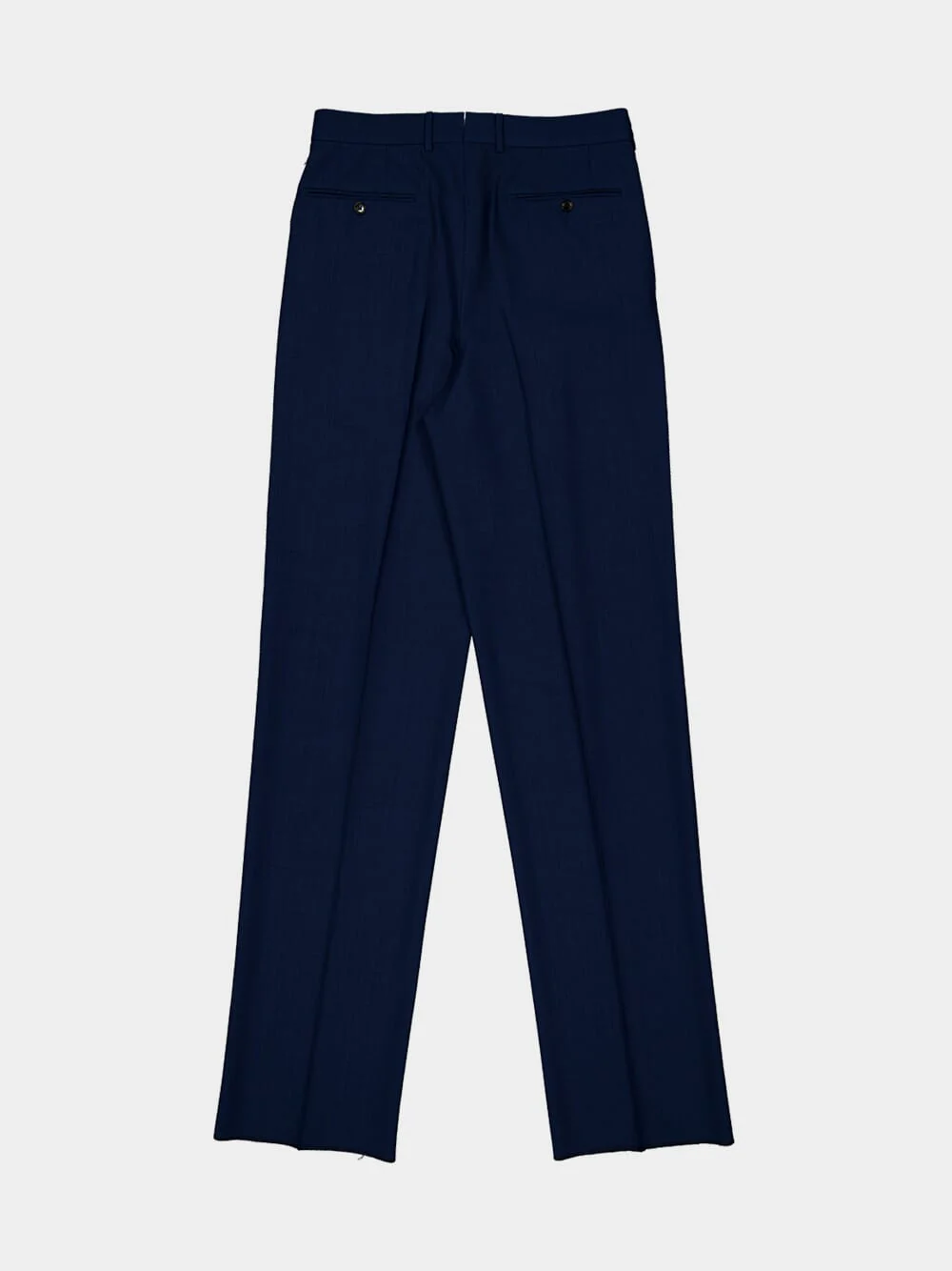 Prussian Blue Wool Pleated Trousers - Image 6