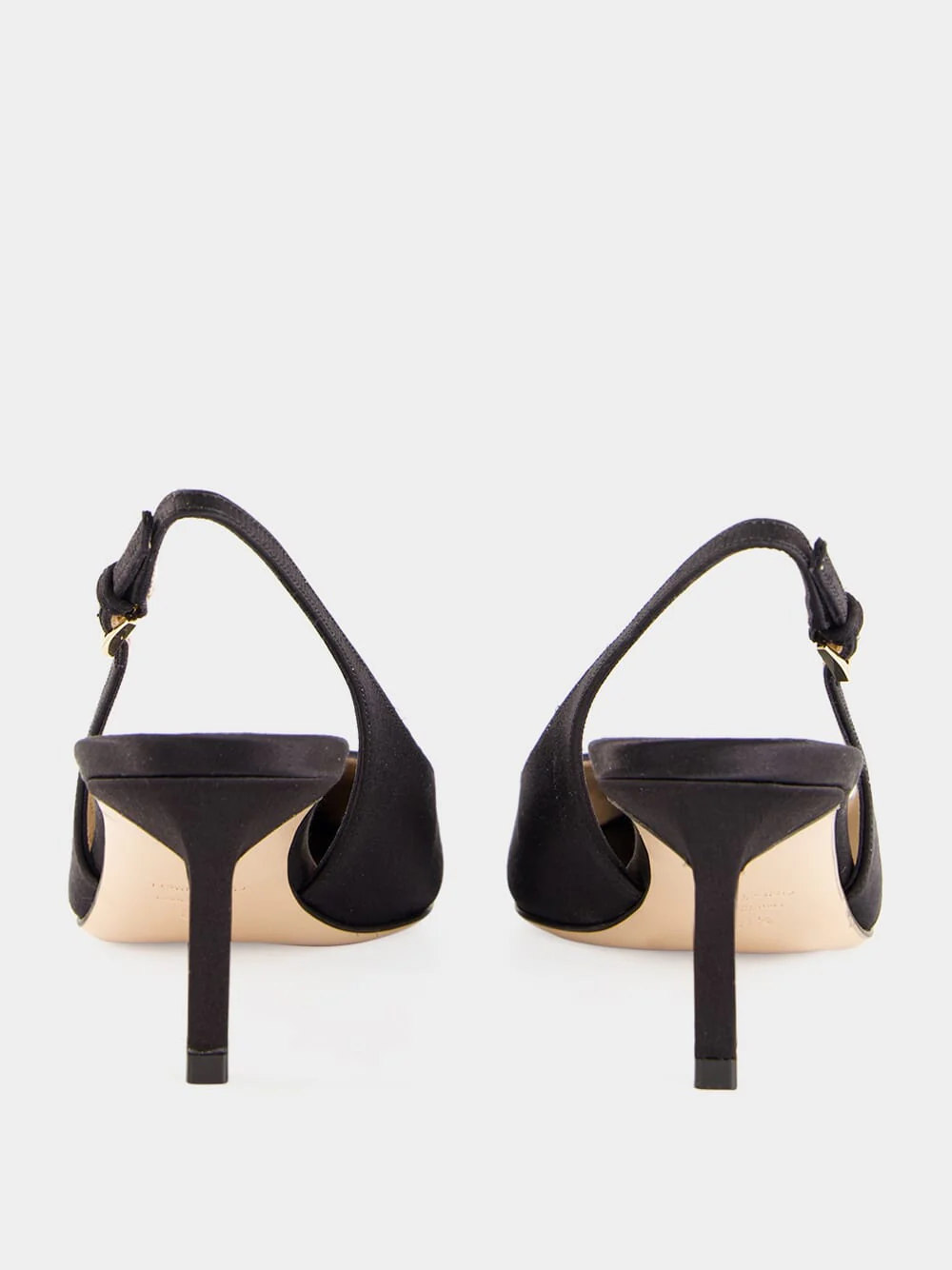 Black Crystal Silk Slingback Pumps - Image 5