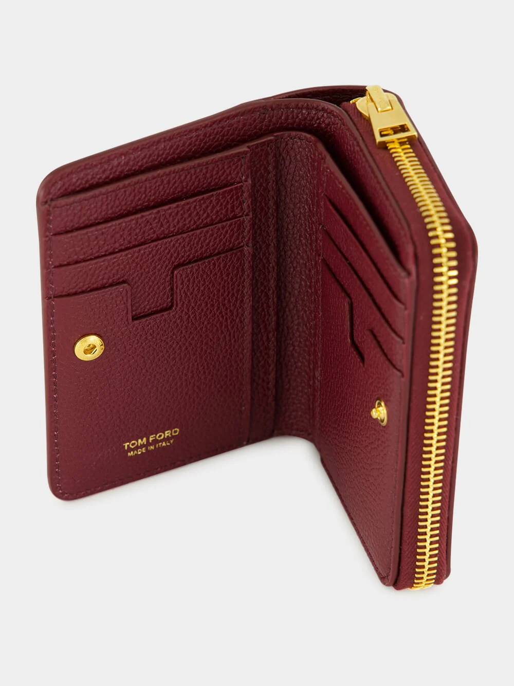 Red Plum Grain Leather Mini Wallet - Image 3