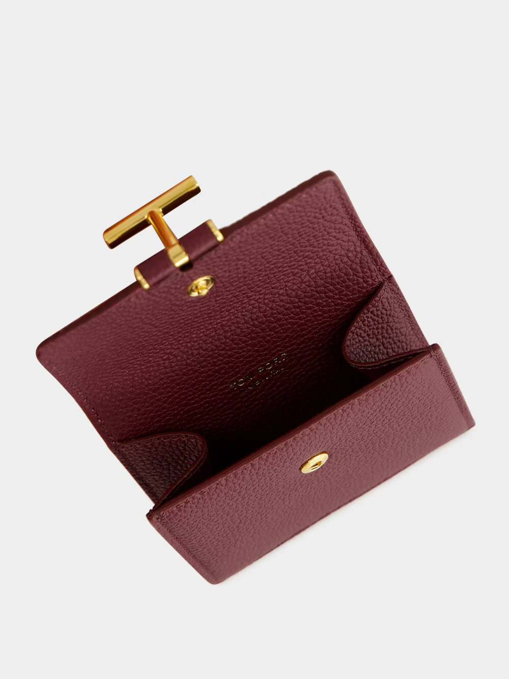 Red Plum Tara Grain Leather Card Holder - Image 3