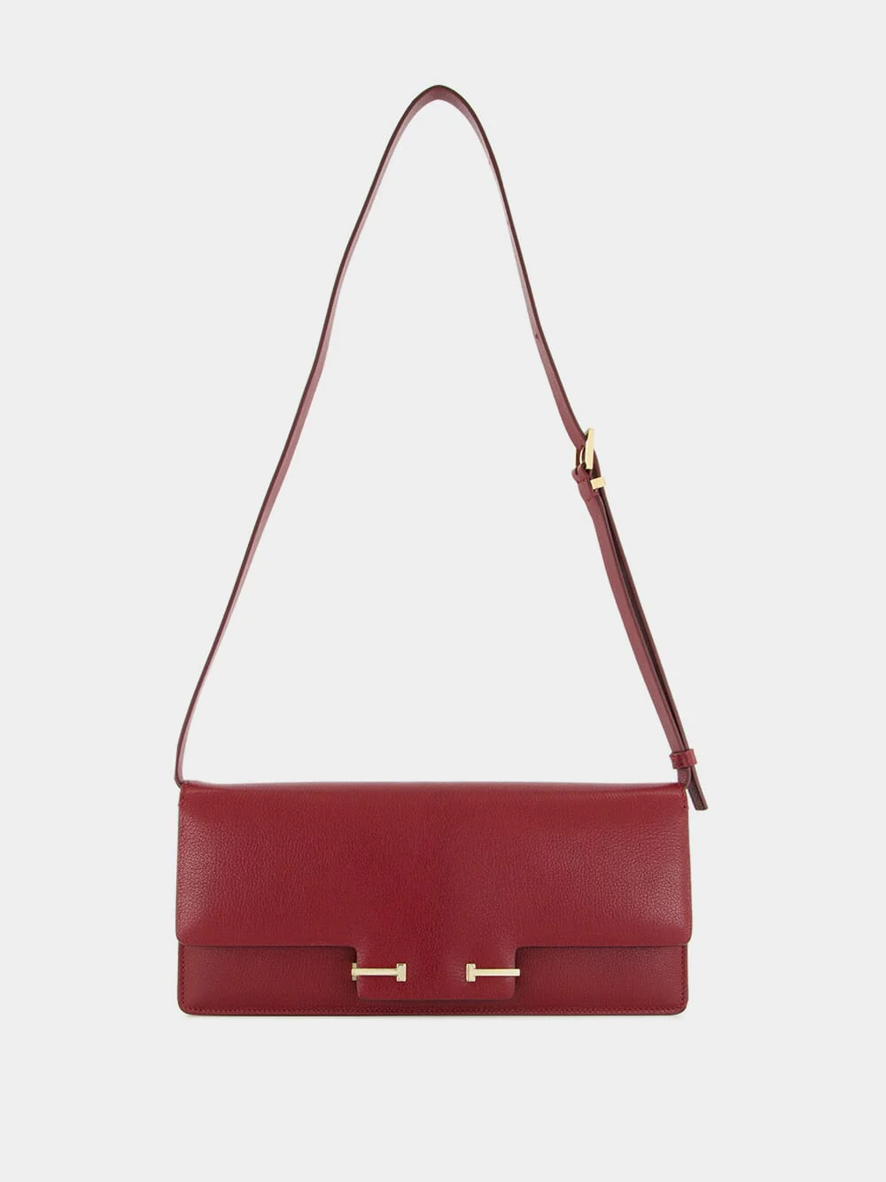 Ruby Red Supple Leather Aube Shoulder Bag - Image 3