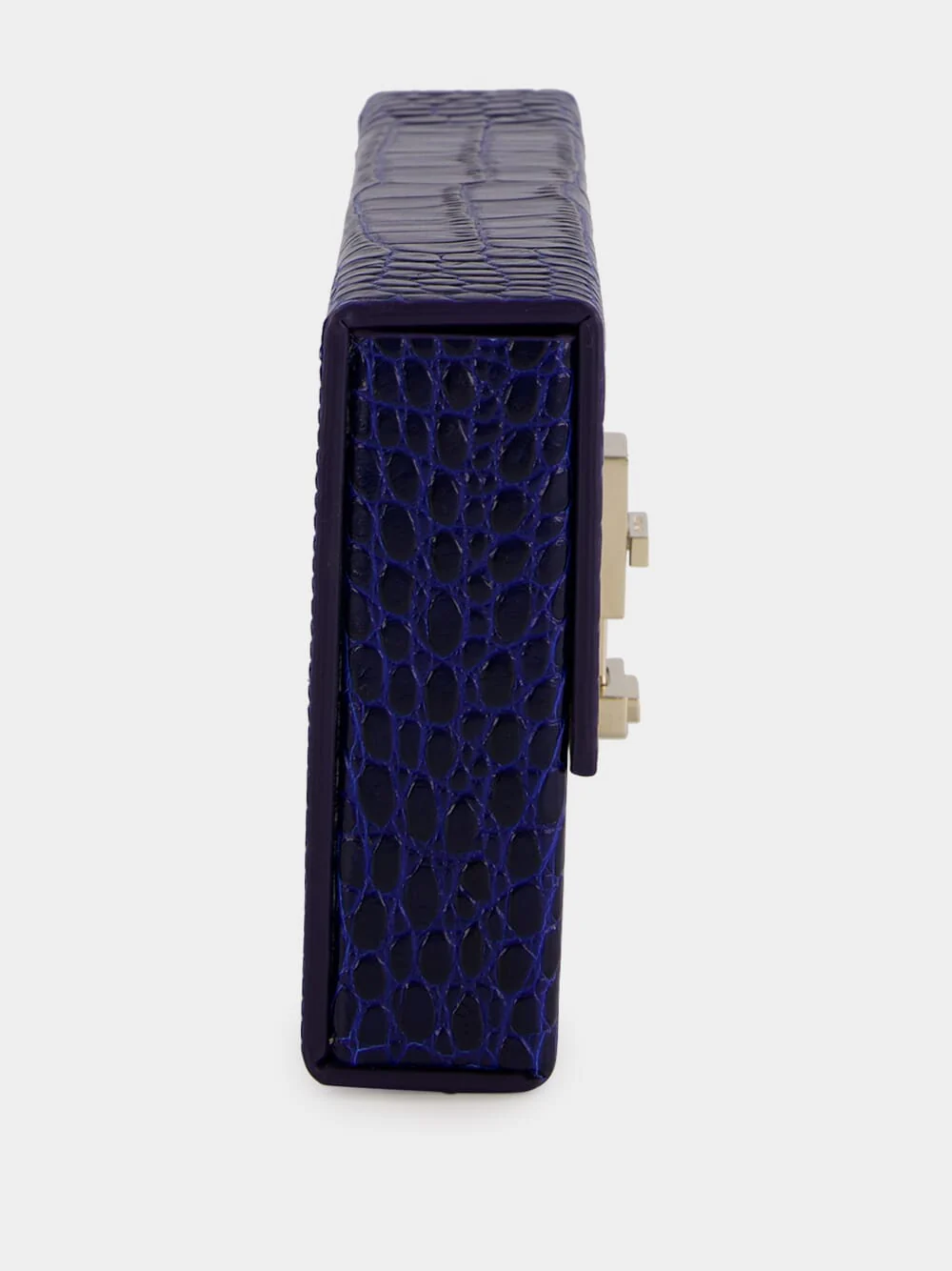 Sea Blue Crocodile Clutch in Leather - Image 3