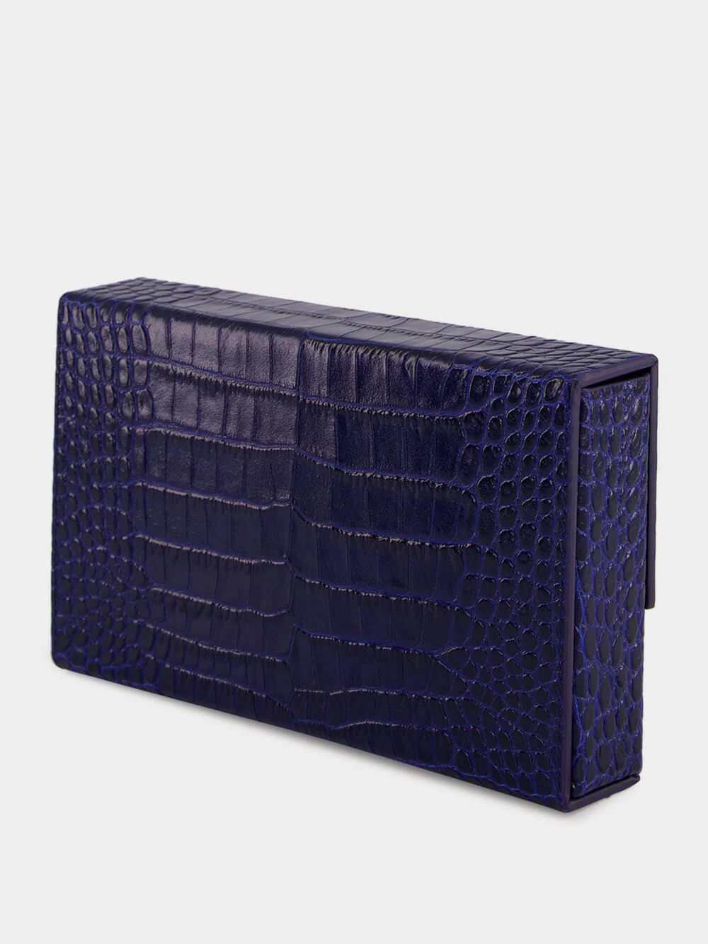 Sea Blue Crocodile Clutch in Leather - Image 4