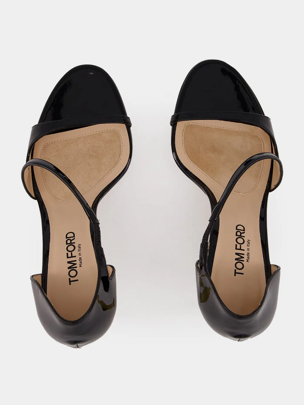 Black Mid-Heel Leather Sandals - Image 4