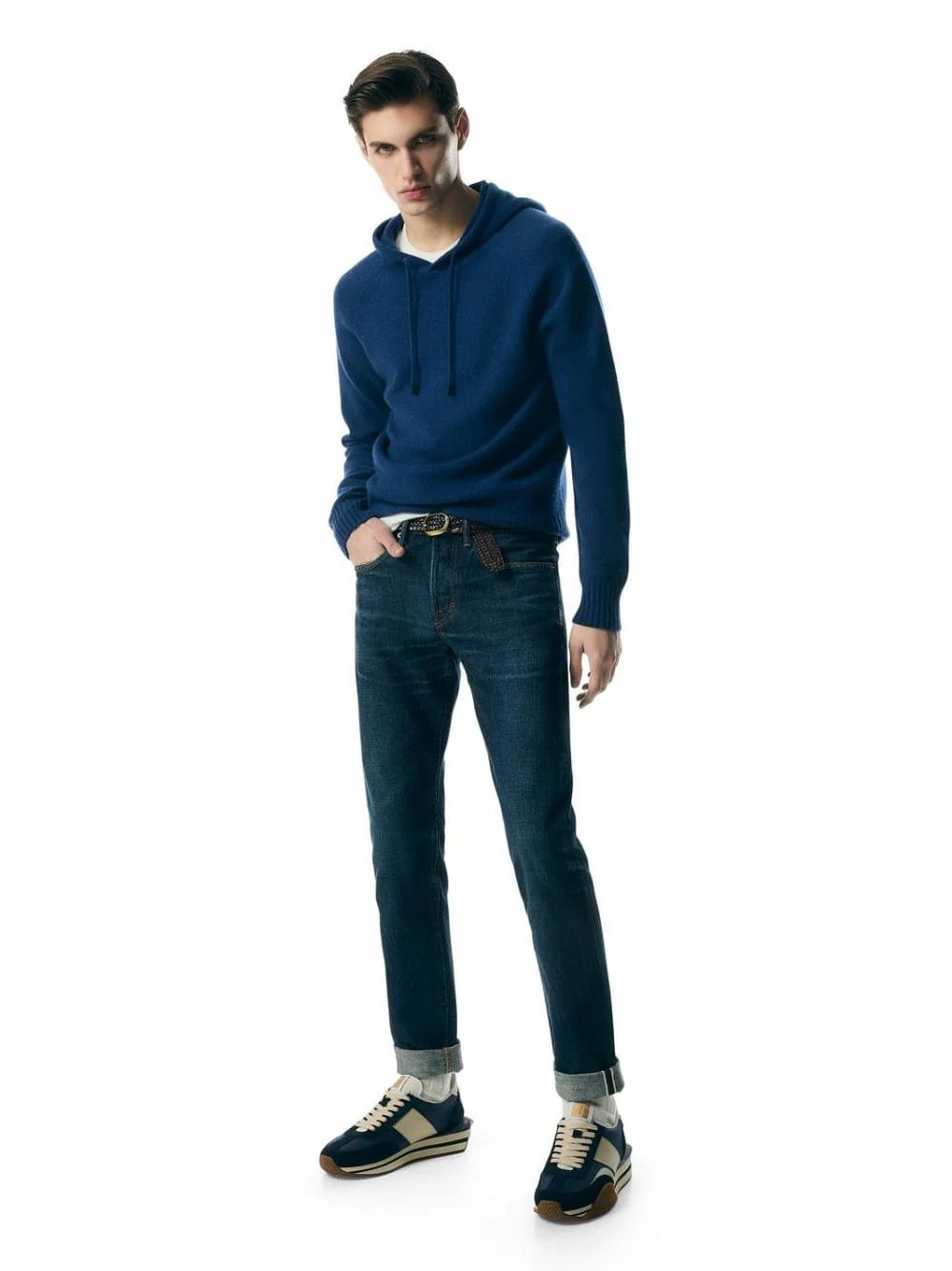 Midnight Blue James Technical Fabric Sneakers - Image 2