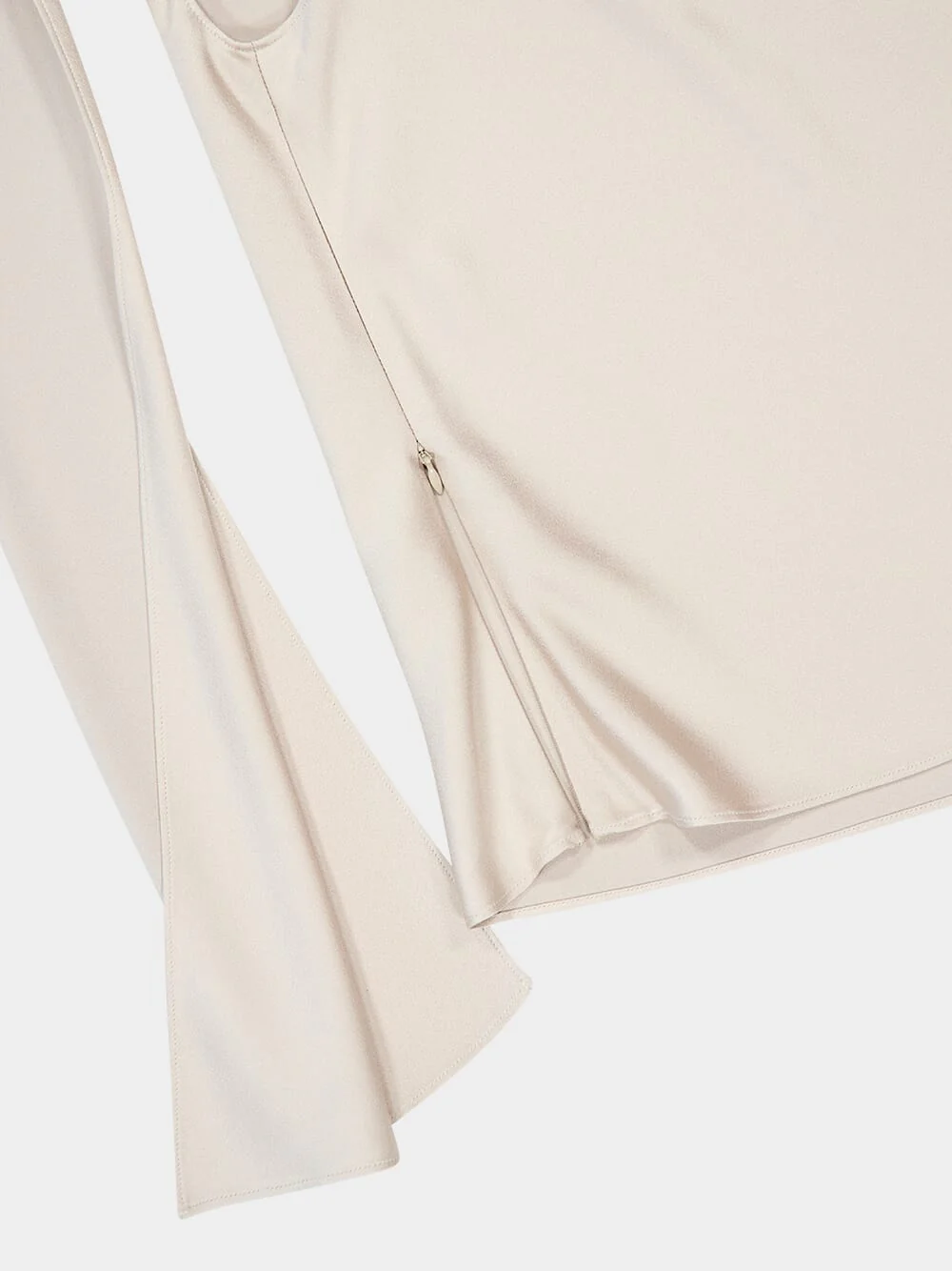 Silver Grey One-Shoulder Scarf Detail Top - Image 4