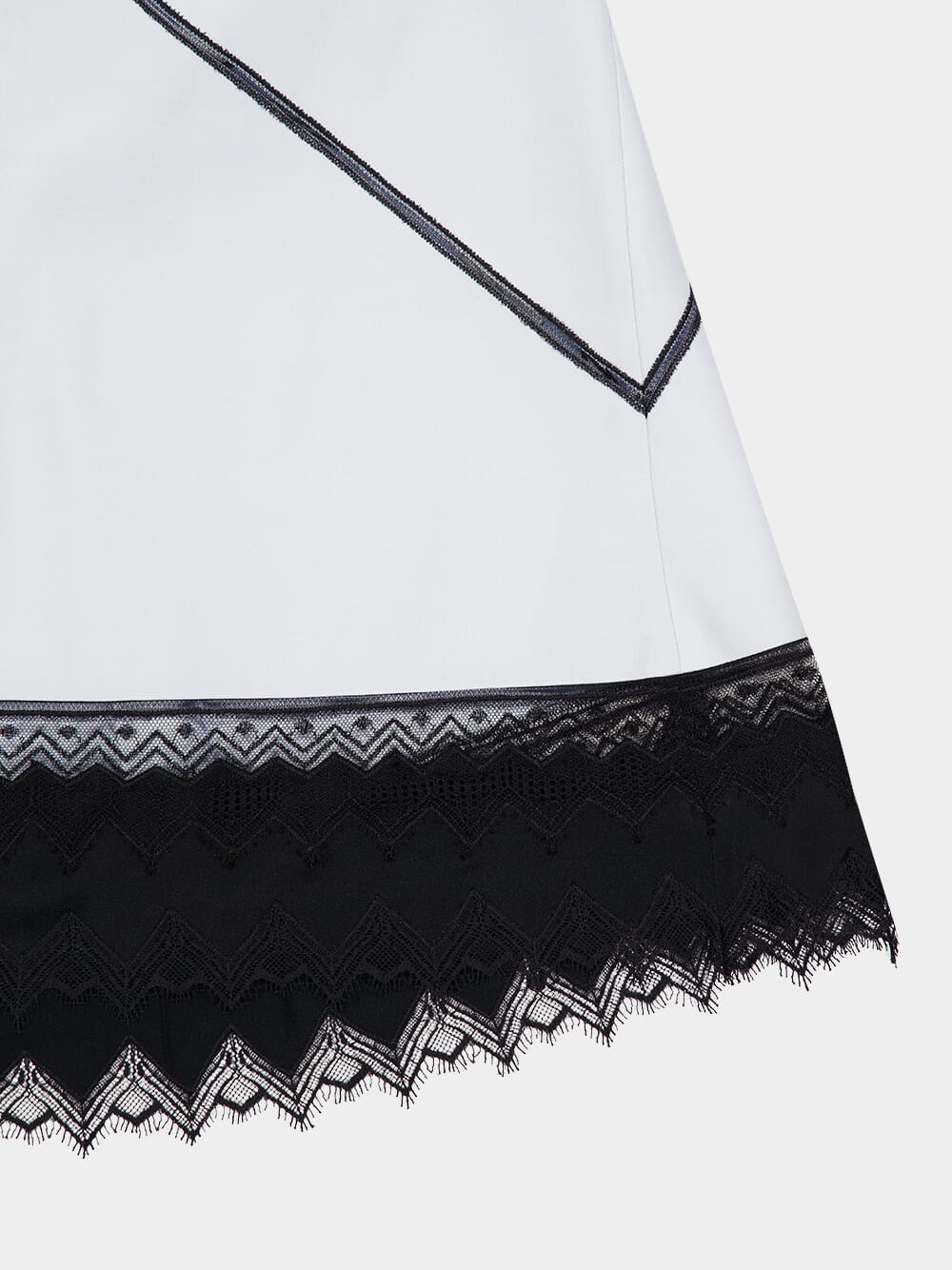 Sky and Black Lace-Encrusted Cocktail Camisole Mini Dress - Image 3