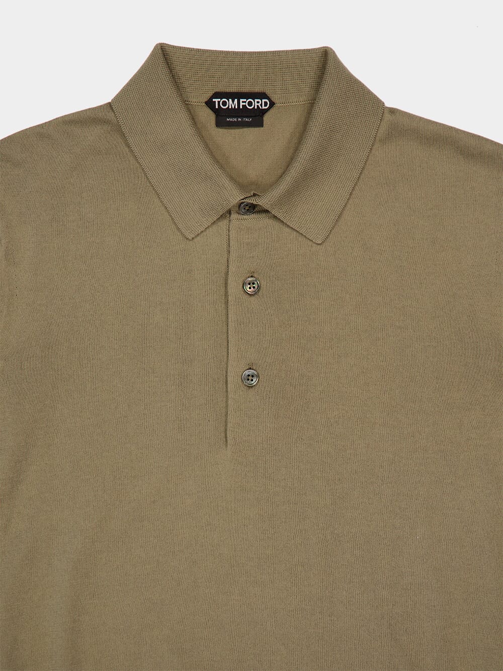 Taupe Short-Sleeve Cotton Polo Shirt - Image 3