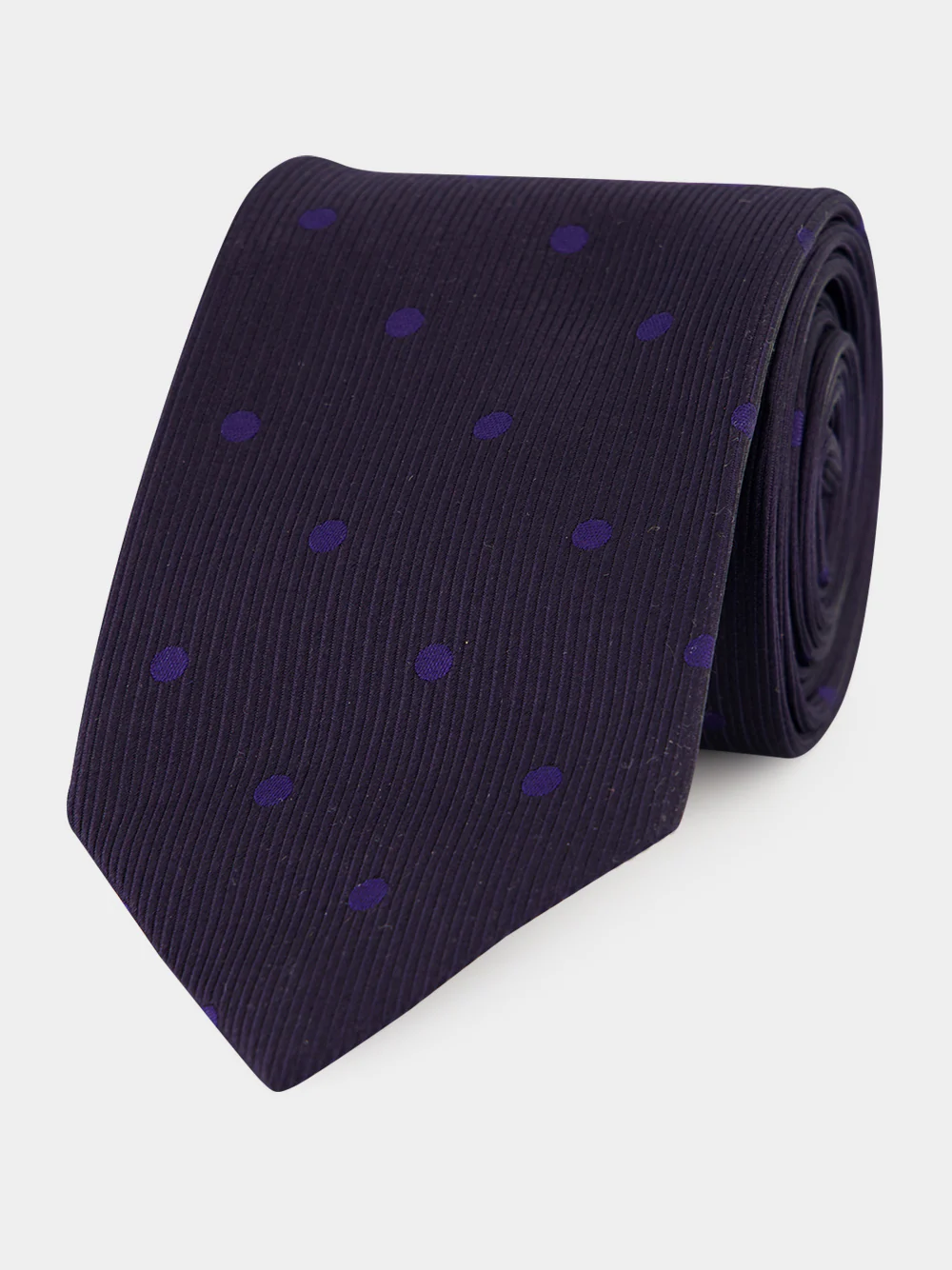 Navy Blue Polka Dot Silk Tie