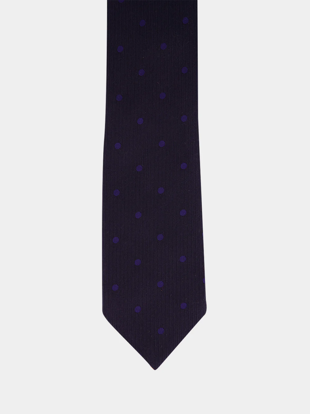 Navy Blue Polka Dot Silk Tie - Image 2