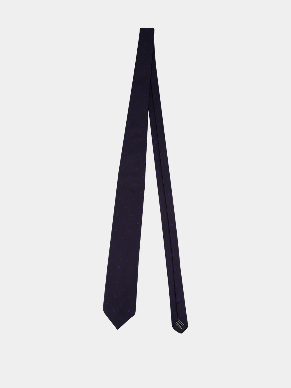 Navy Blue Polka Dot Silk Tie - Image 3