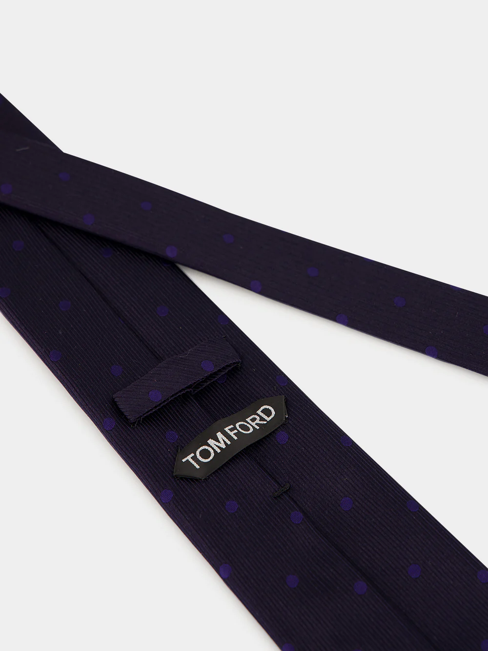 Navy Blue Polka Dot Silk Tie - Image 4