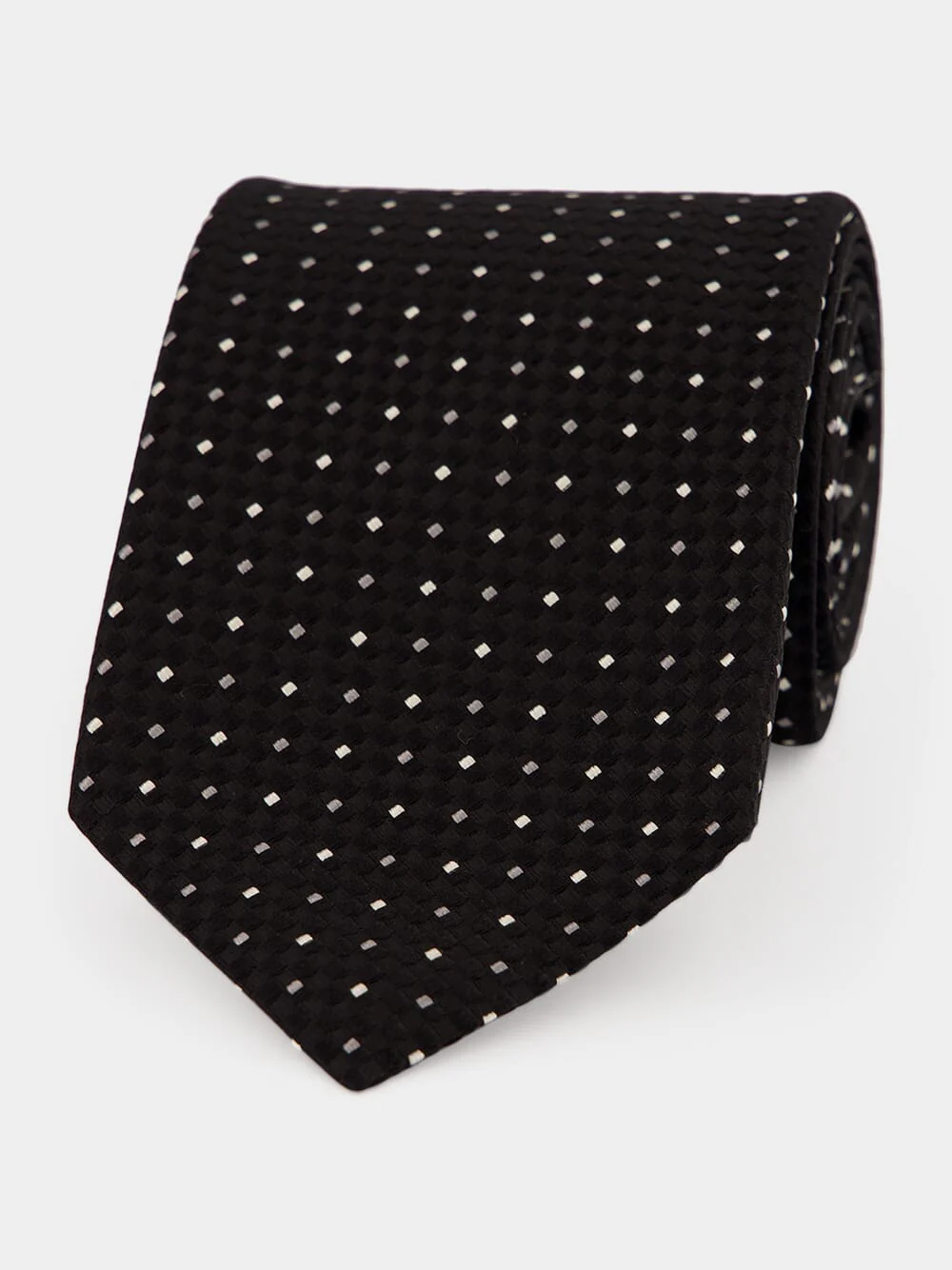 Black Dot Mulberry Silk Tie