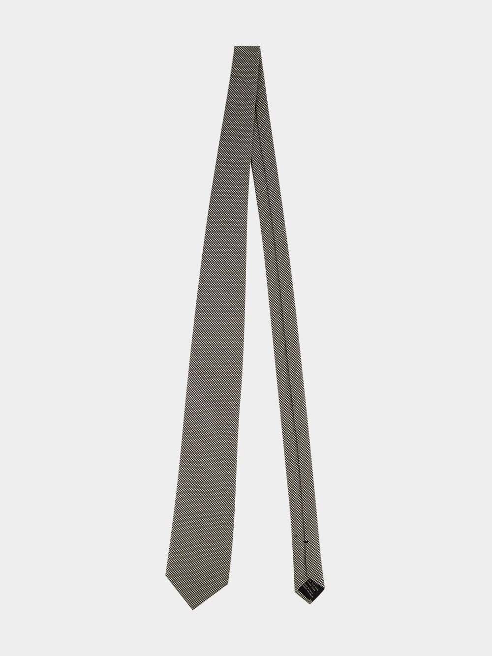 Silver and Black Mulberry Silk Tie - Image 4