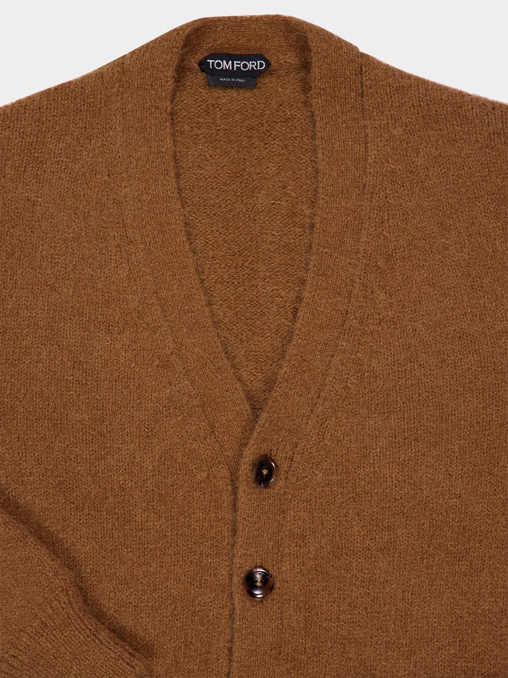 Toffee Brown Cardigan V-Neck Knit - Image 5