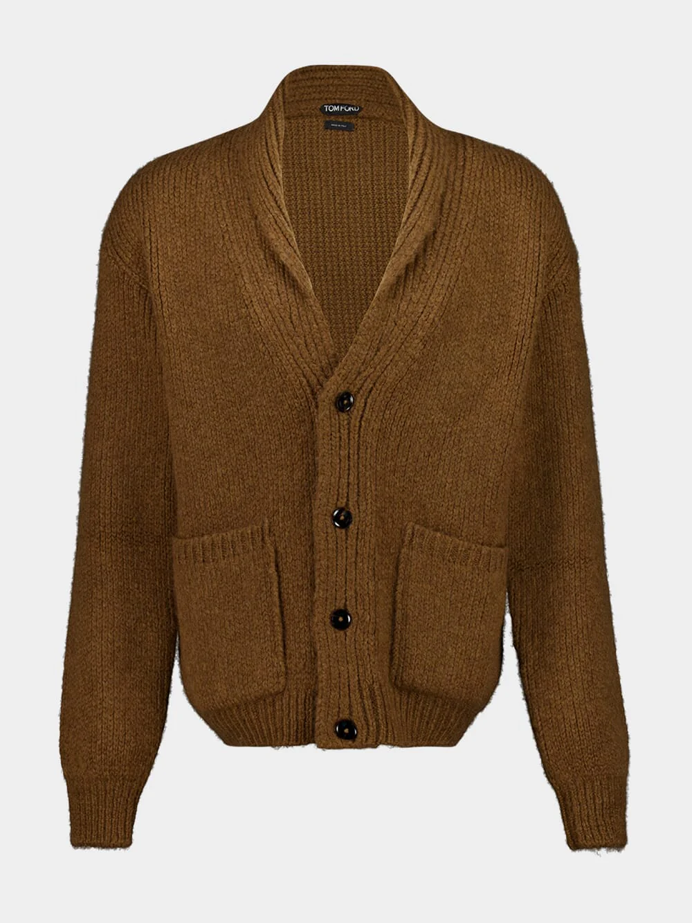 Toffee Cashmere Shawl Collar Cardigan
