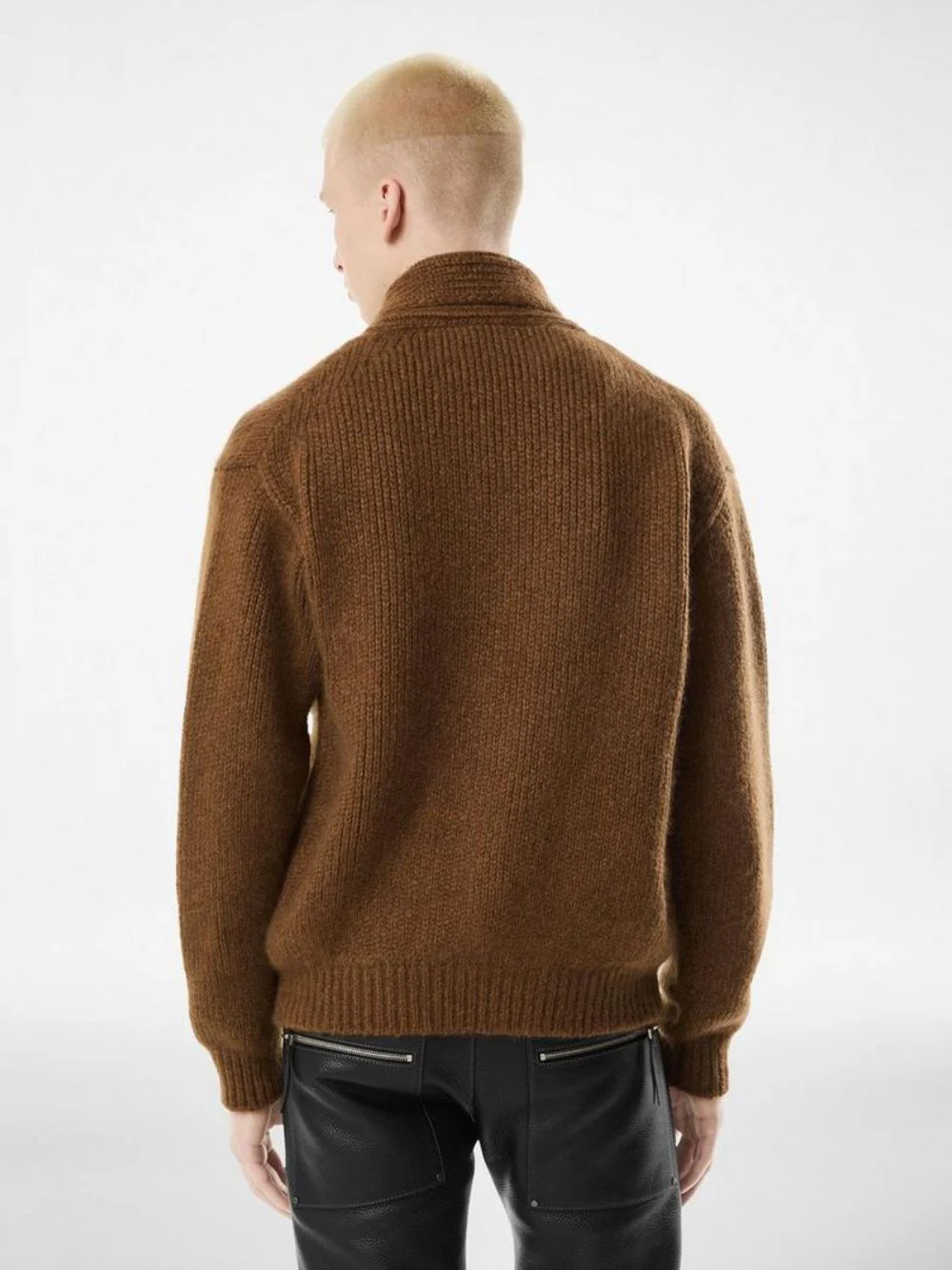 Toffee Cashmere Shawl Collar Cardigan - Image 4
