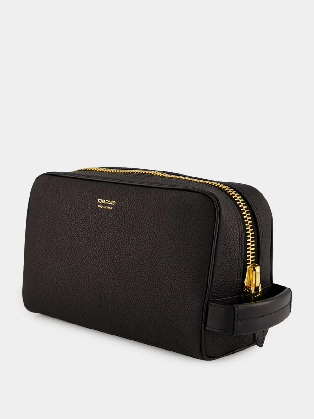 Black Grain Leather Toiletry Case - Image 4