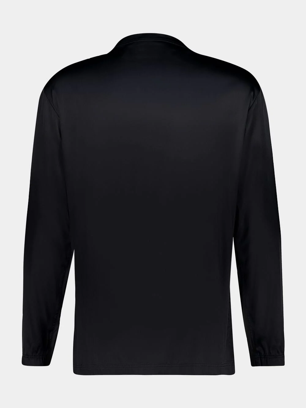 Black Silk Henley Pyjama Top - Image 2
