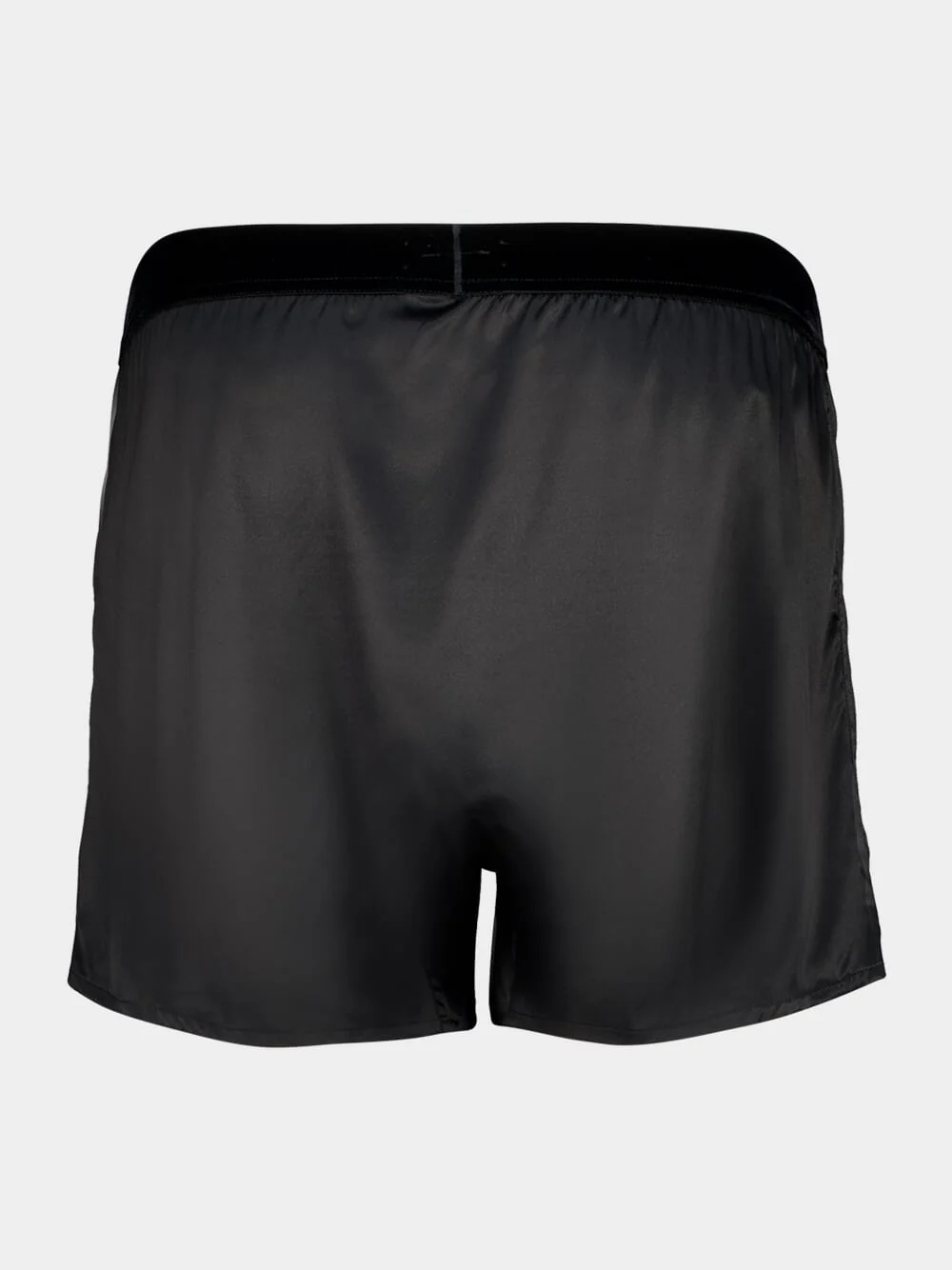 Black Silk Satin Logo Boxers - Image 2