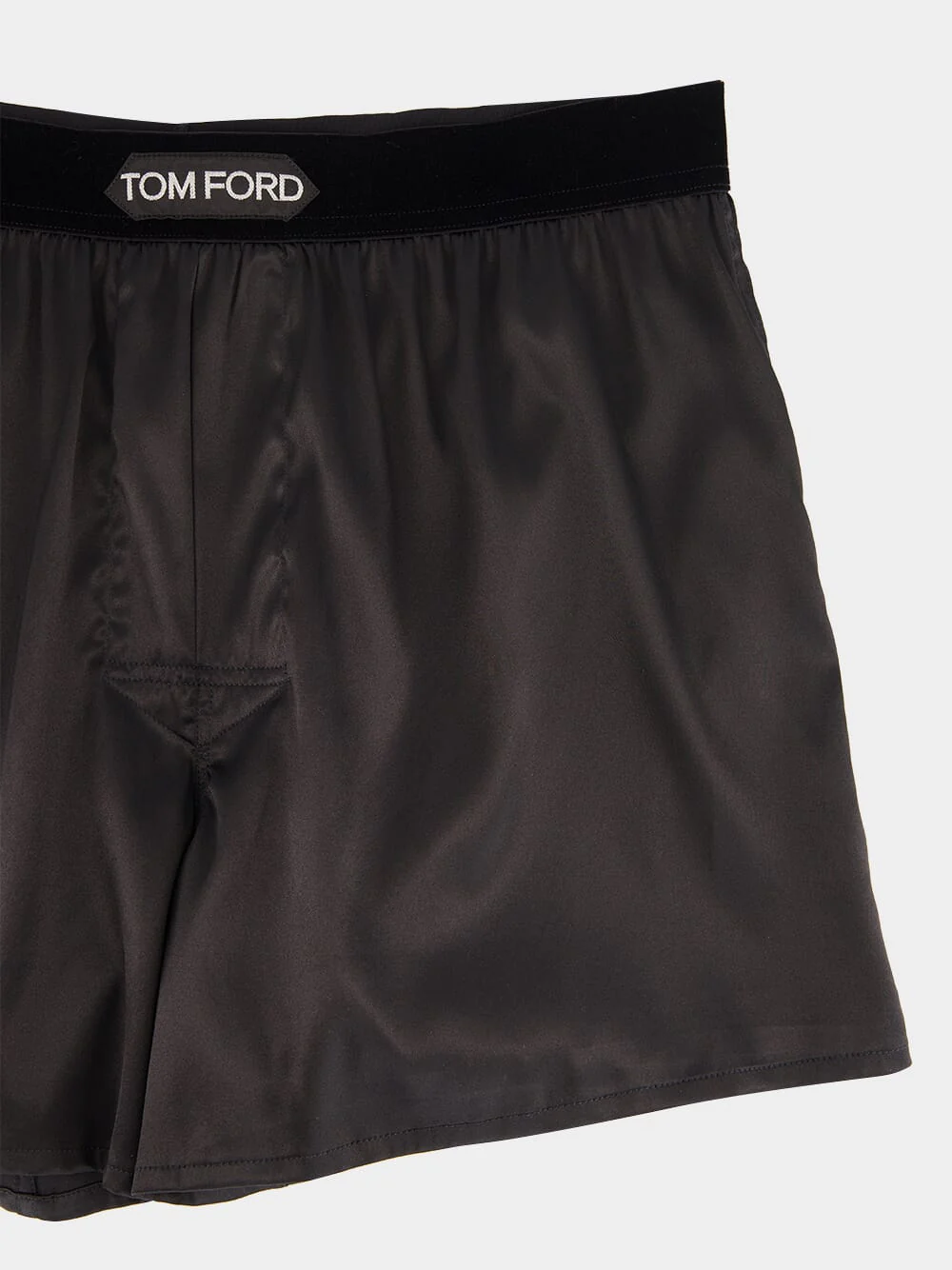 Black Silk Satin Logo Boxers - Image 3
