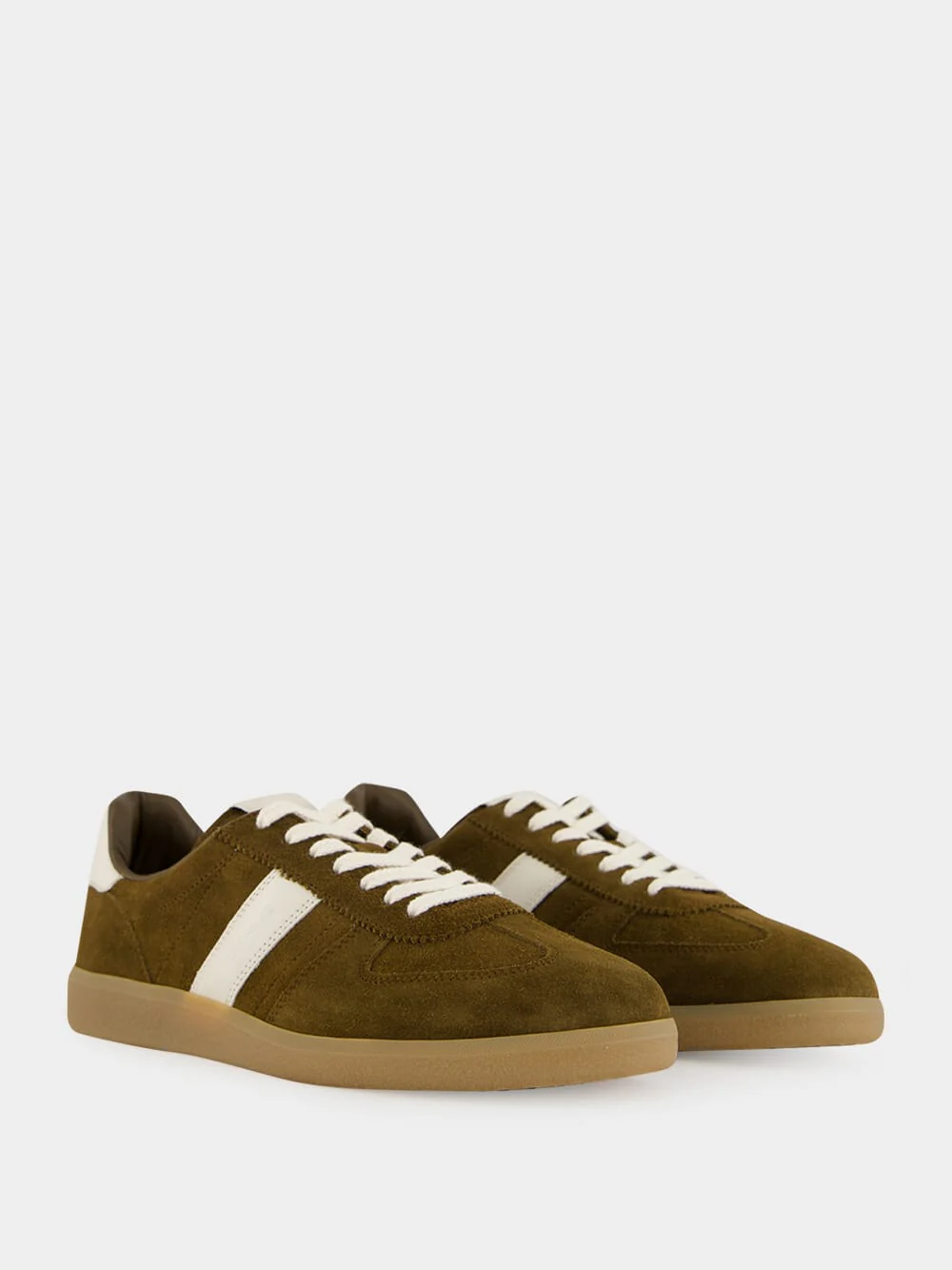 Walnut Brown Suede Low-Top Sneakers - Image 3