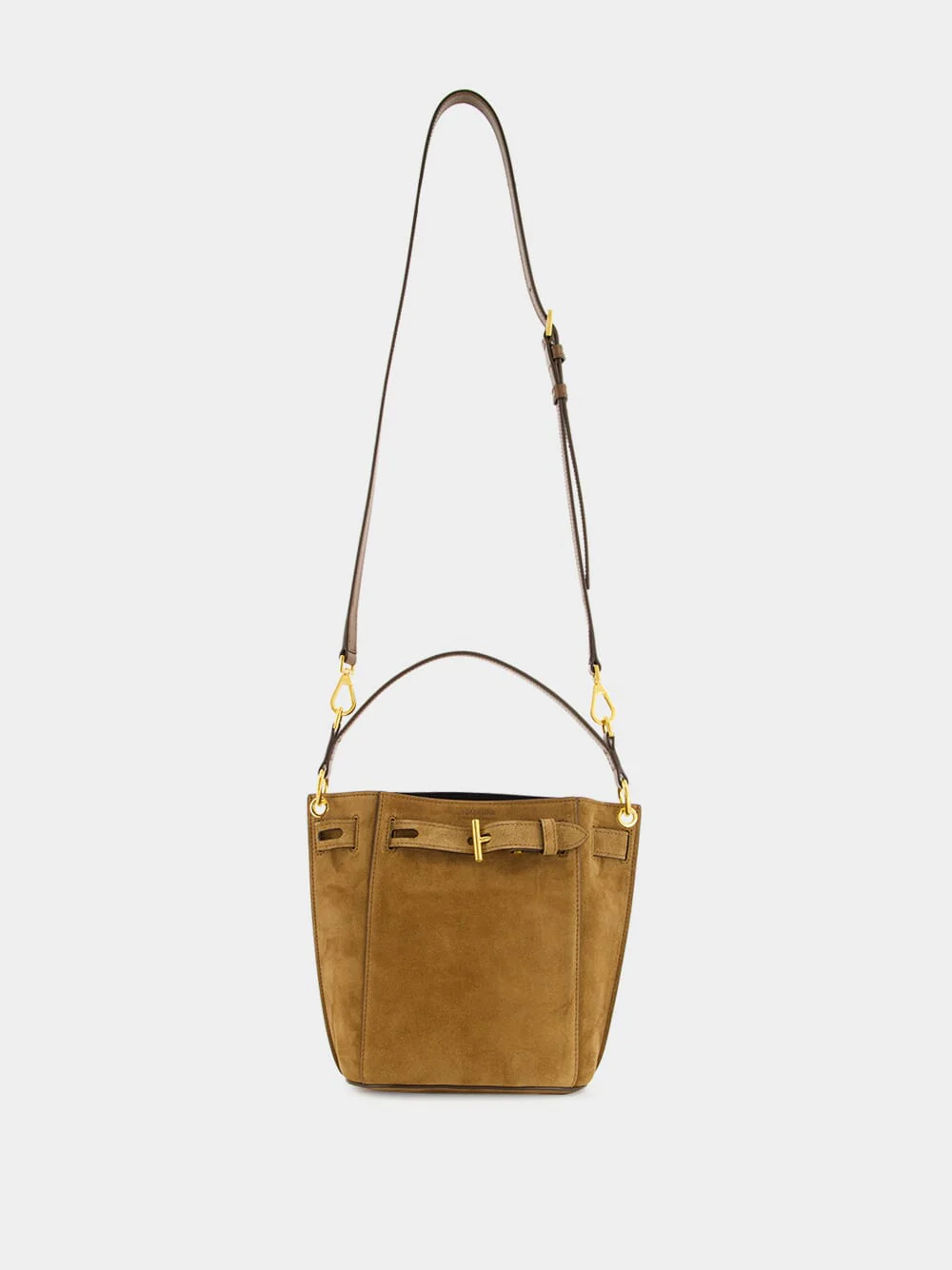 Whisky Brown Bucket Bag in Suede Leather - Image 2