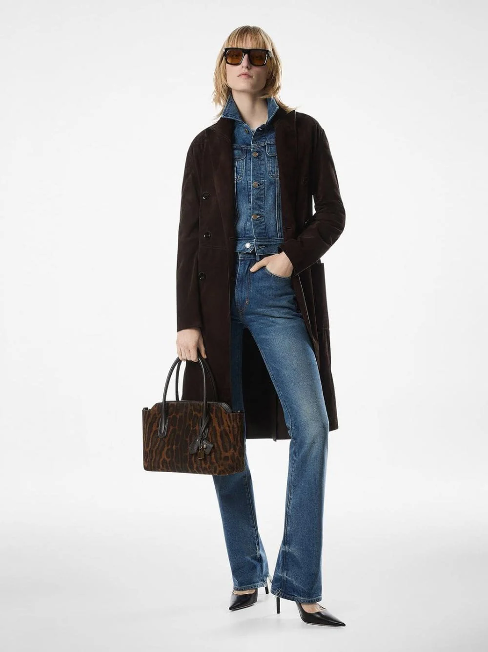 Whisky Brown Ocelot-Print Suede Bag - Image 2