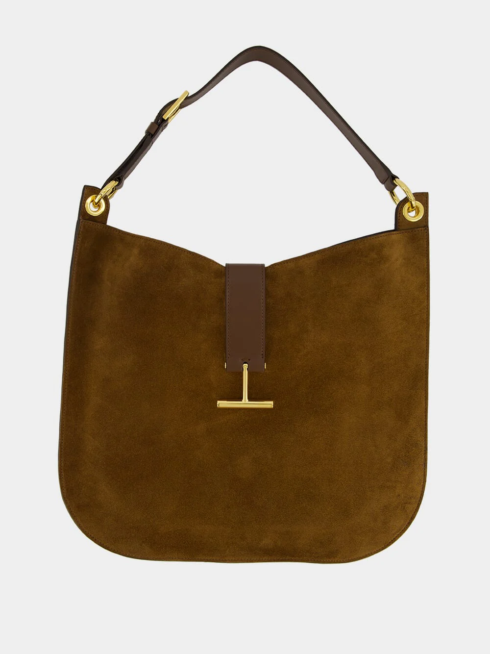 Whisky Brown Suede Leather Tara Large Crossbody