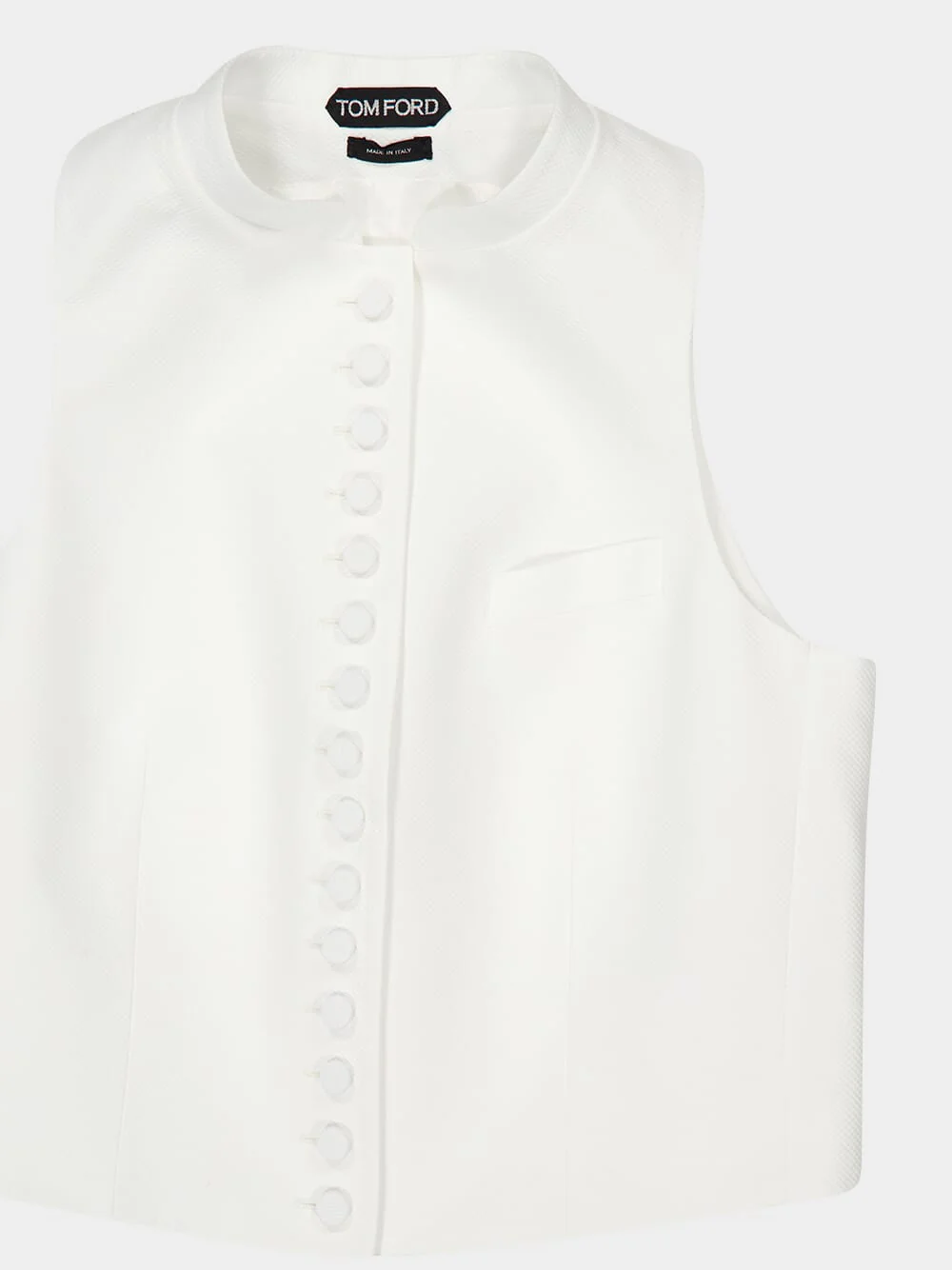 White Cotton Waist-Length Buttoned Top - Image 3