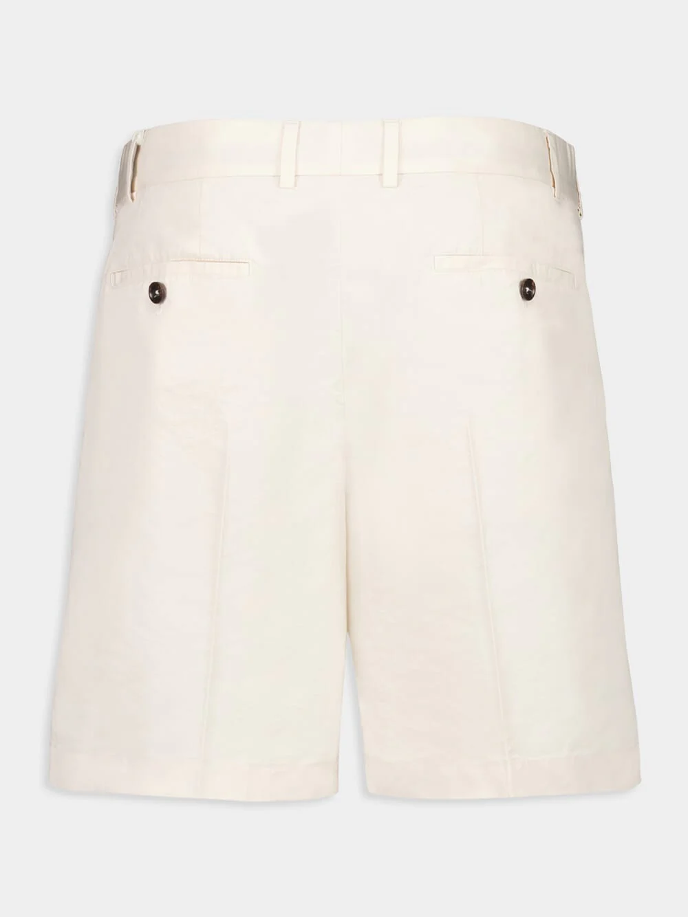 White Fluid Poplin Tailored Shorts - Image 2