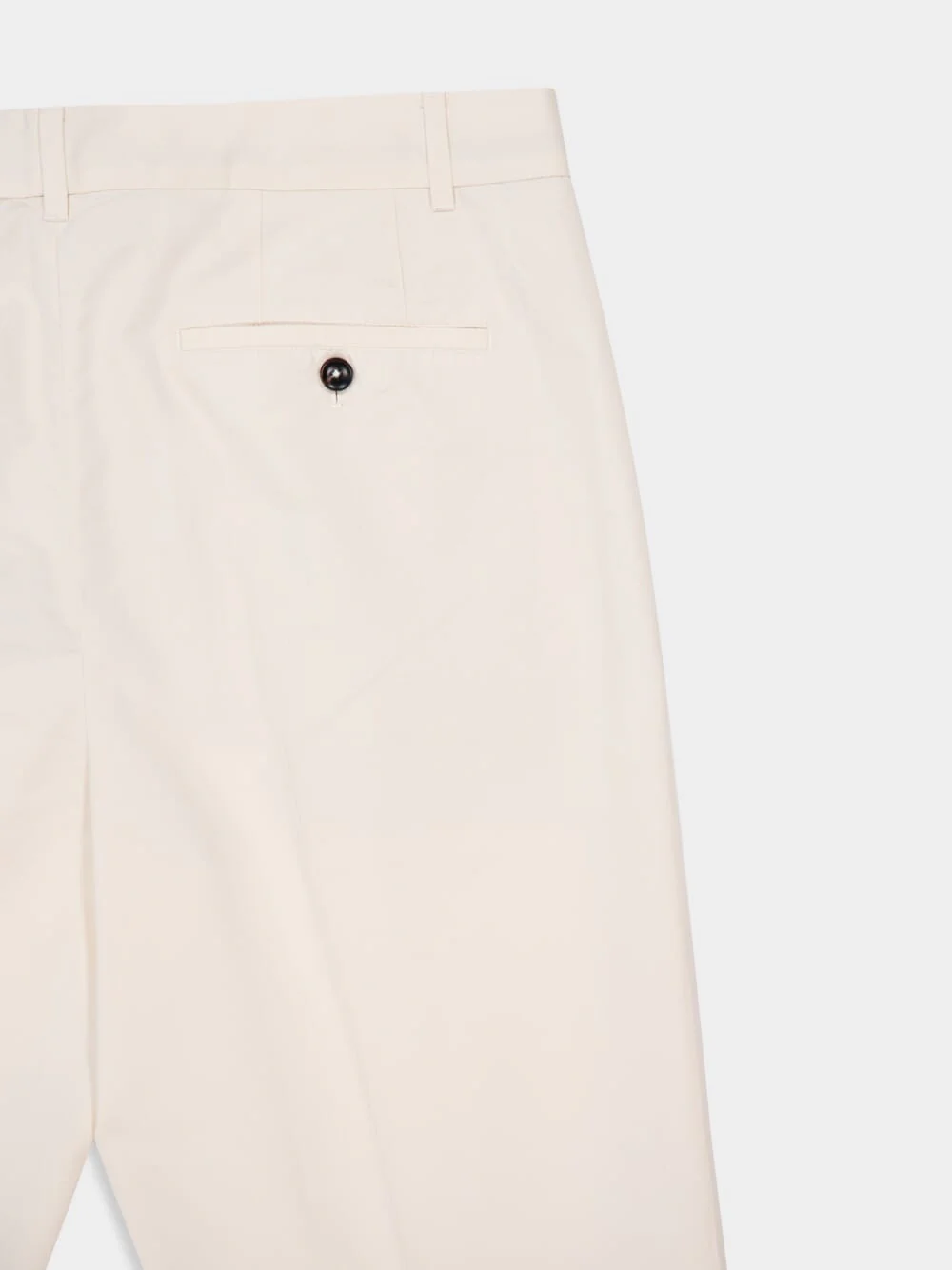 White Poplin Double-Pleat Fluid Cotton and Silk Chinos - Image 4