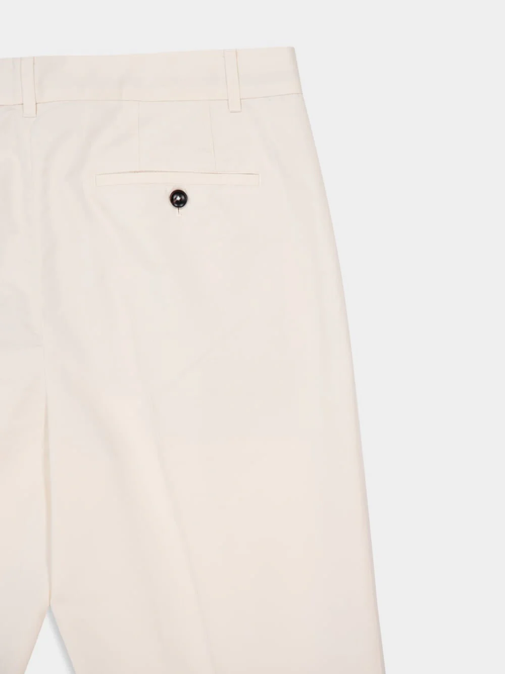 White Poplin Double-Pleat Fluid Cotton and Silk Chinos - Image 8