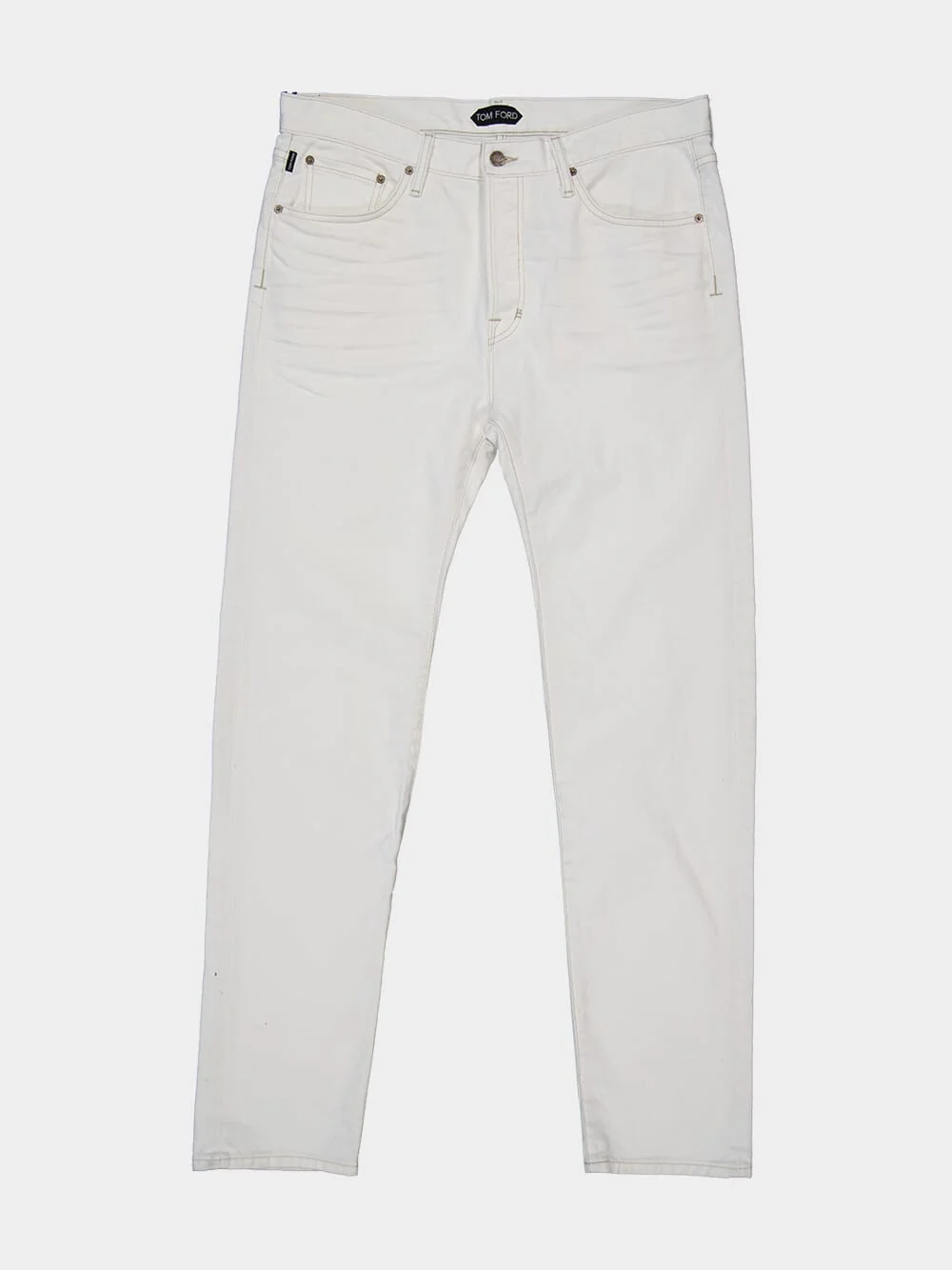 White Standard Fit Denim Jeans - Image 3