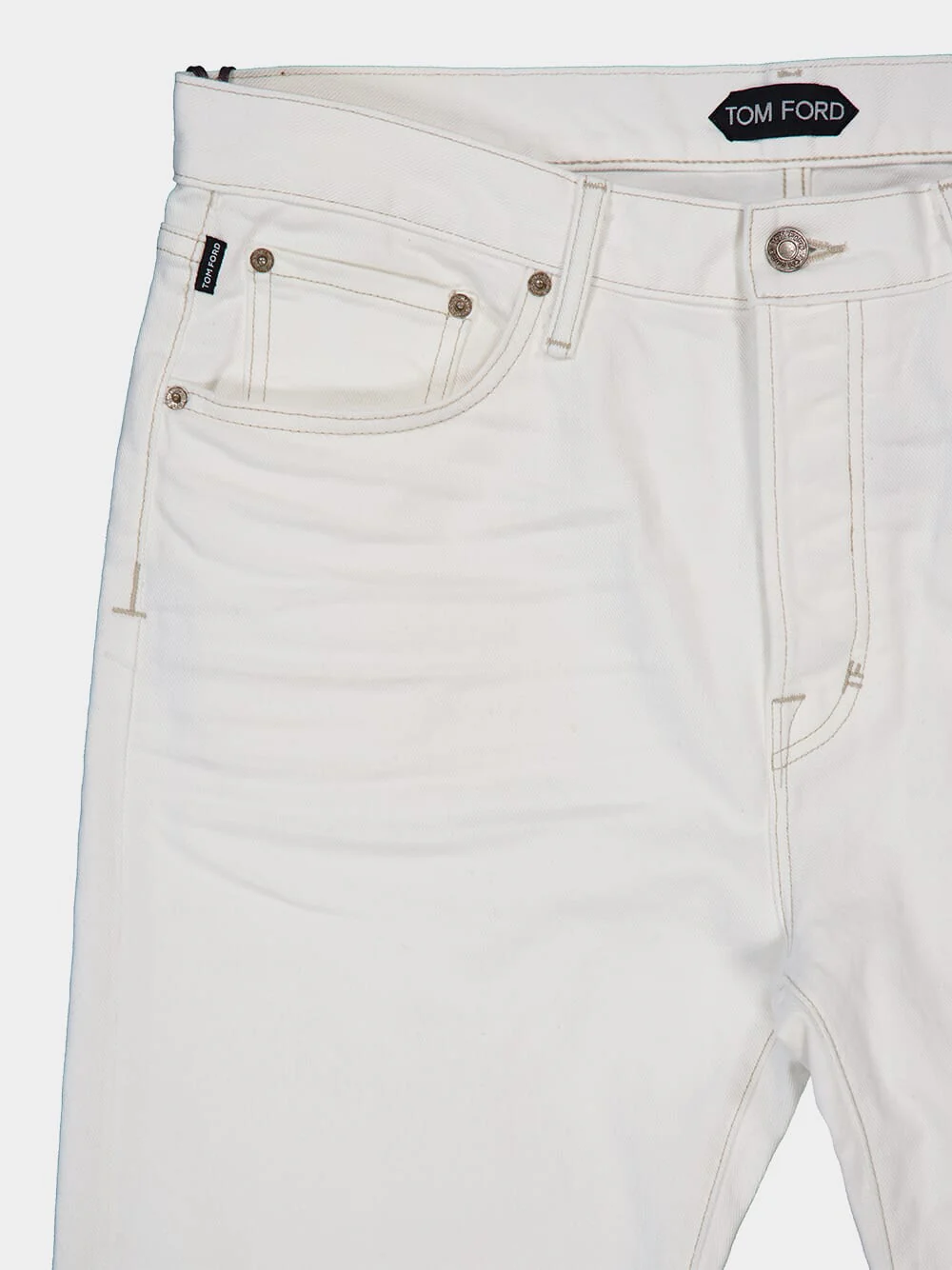 White Standard Fit Denim Jeans - Image 4