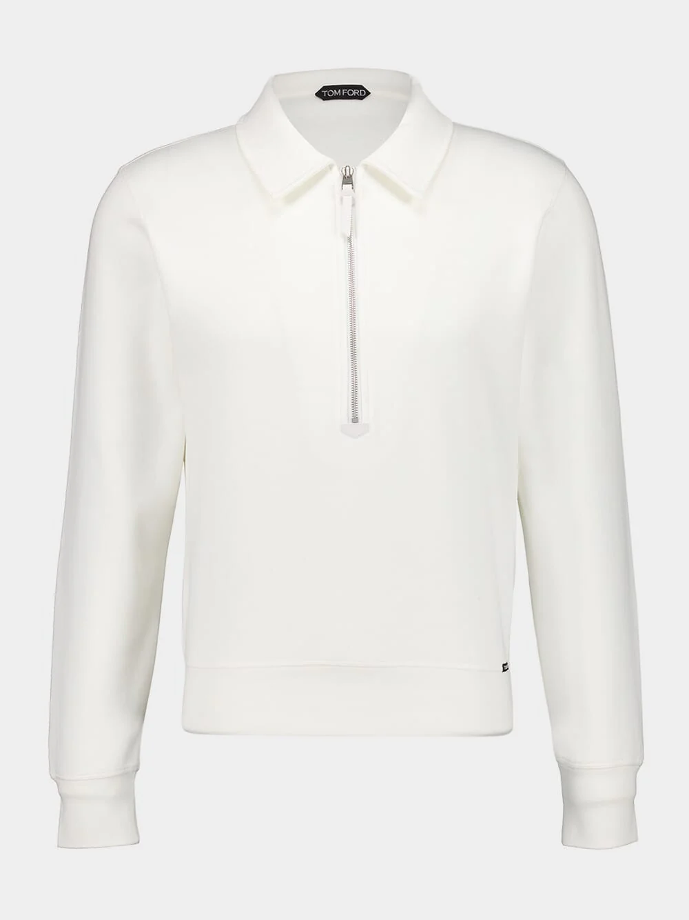 White Zipped Neck Rugby Jacket