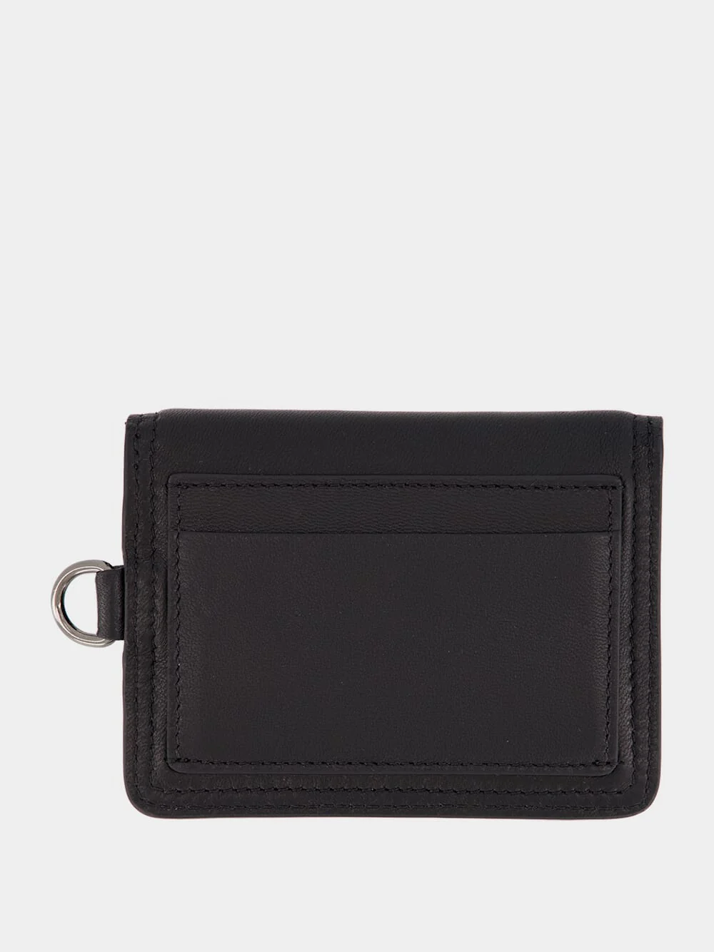 Black Nappa Leather Neck Wallet - Image 2