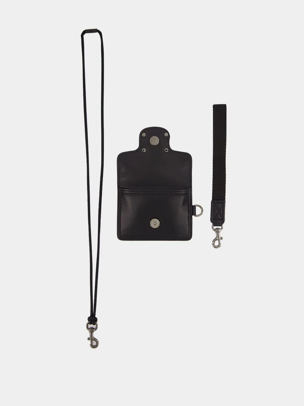 Black Nappa Leather Neck Wallet - Image 5
