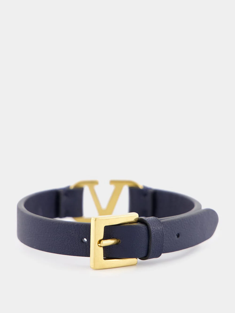 Navy VLogo Signature Calfskin Bracelet - Image 2