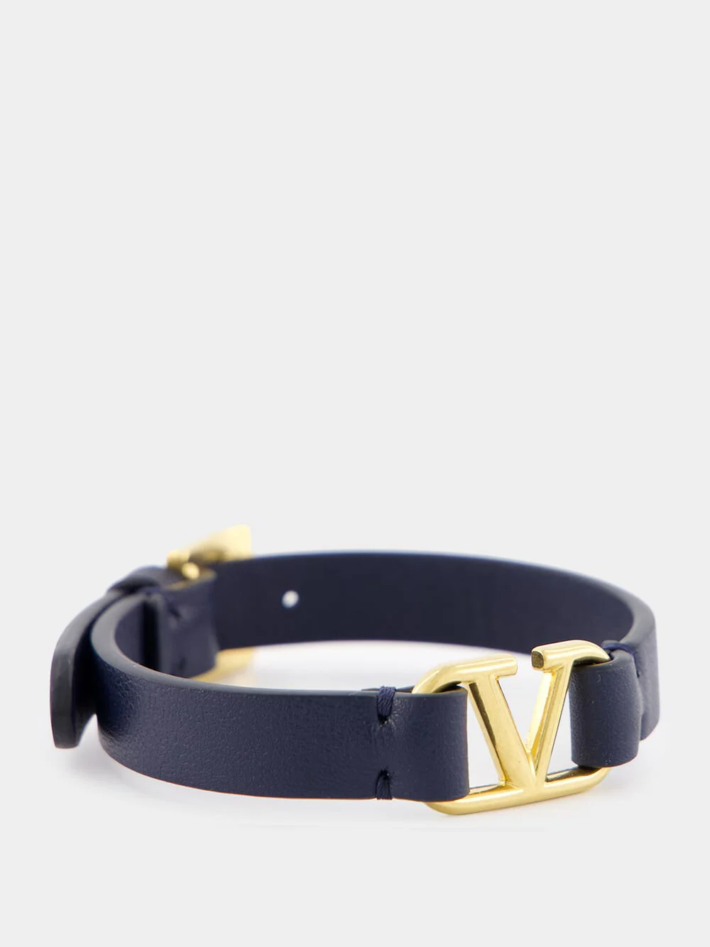 Navy VLogo Signature Calfskin Bracelet - Image 3