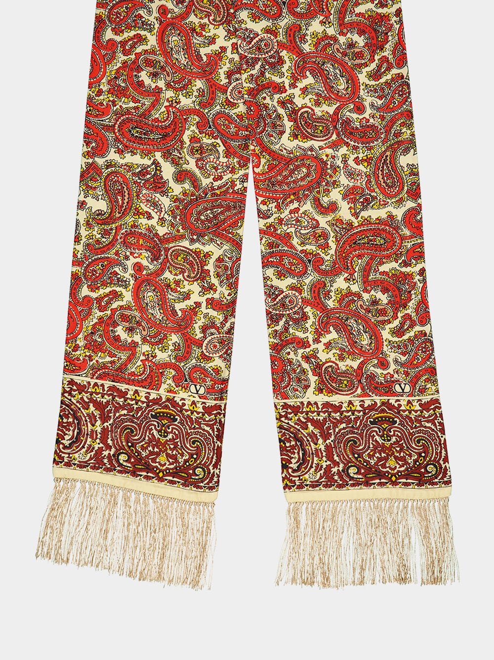 Voyage Imaginaire Silk Bandeau Scarf with Fringe - Image 3